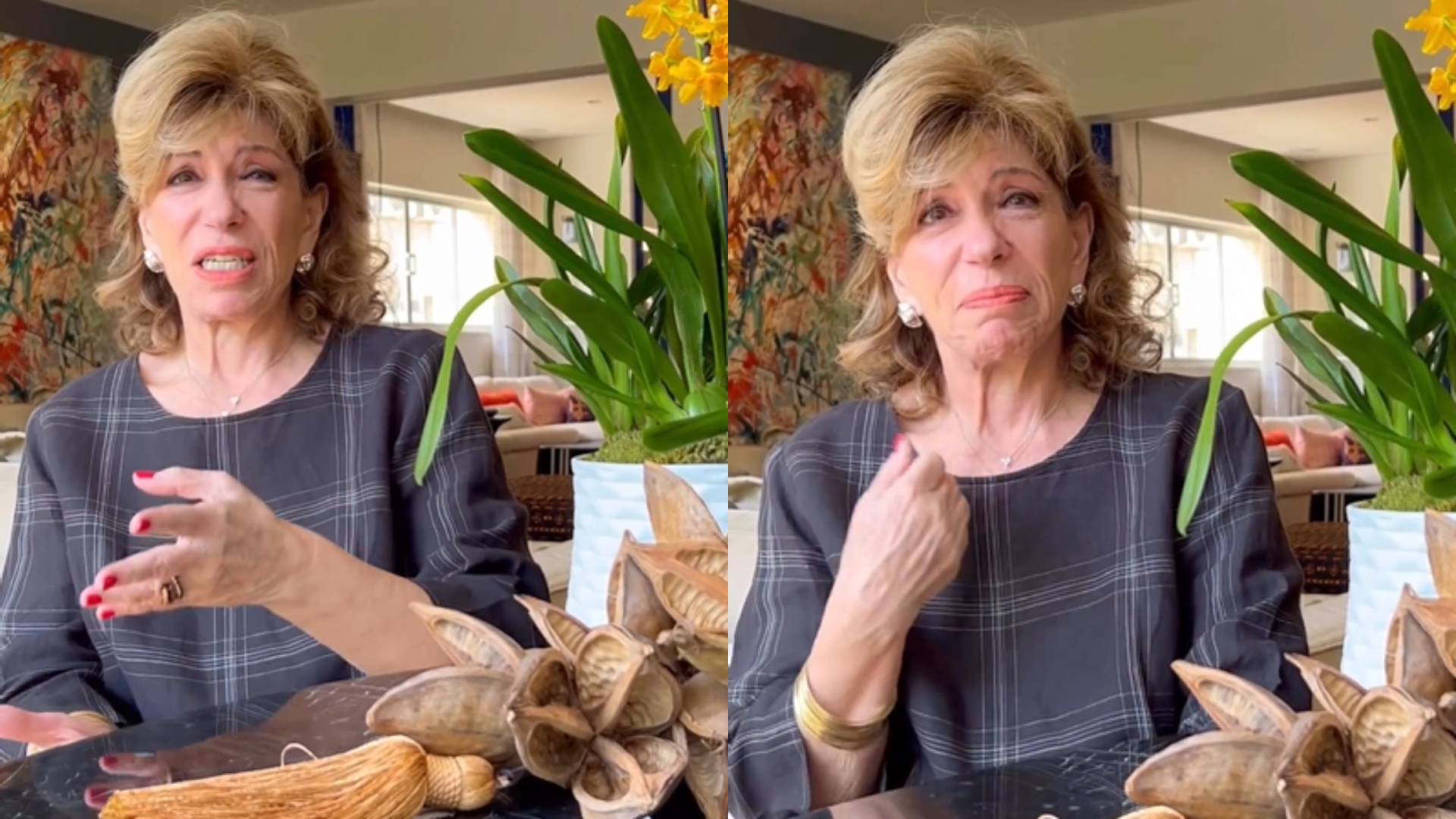 Viúva há três semanas, Silvia Poppovic chora ao relembrar marido: “Me esforçando”