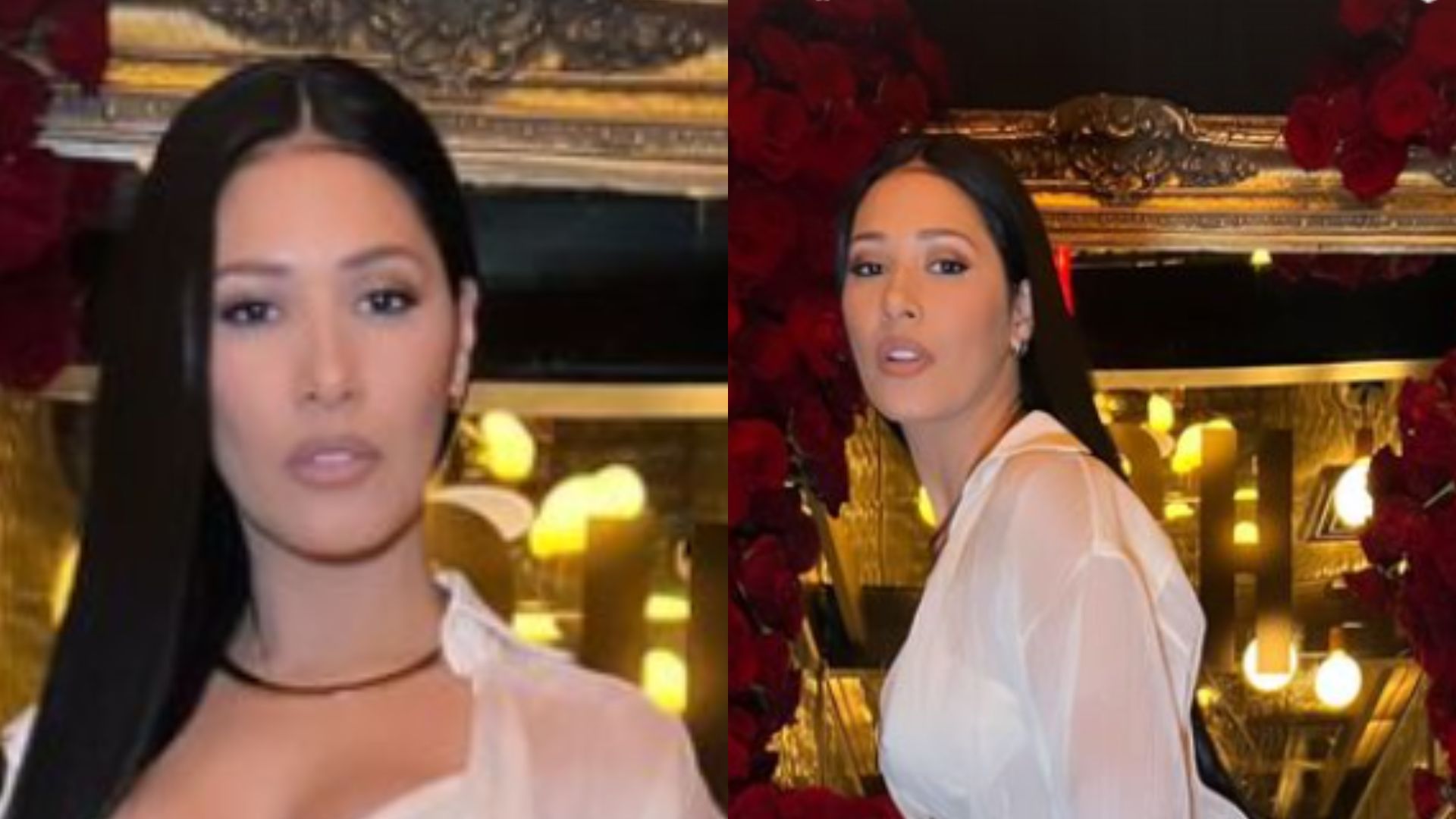 Simaria exibe super decote e pernões em look transparente com lingerie à mostra