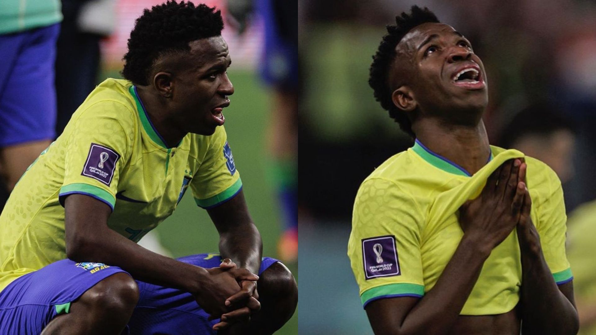 Desolado, Vini Jr. pede desculpas por derrota na Copa do Mundo e chora: “Frustração”