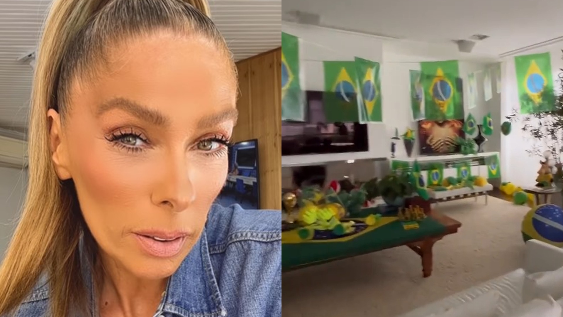 Adriane Galisteu exibe mansão luxuosa decorada em clima de Copa do Mundo; confira