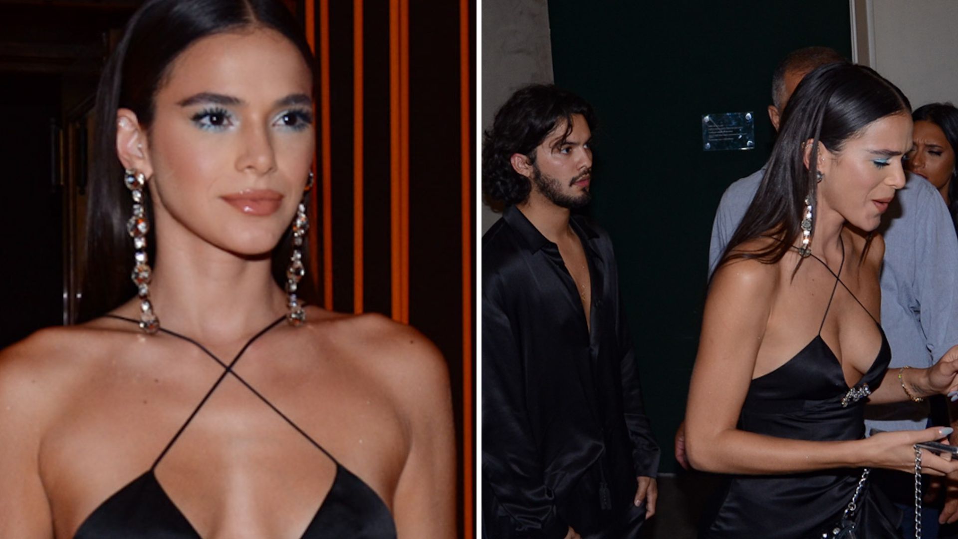 Com look picante, Bruna Marquezine surge acompanhada ao curtir noitada em SP