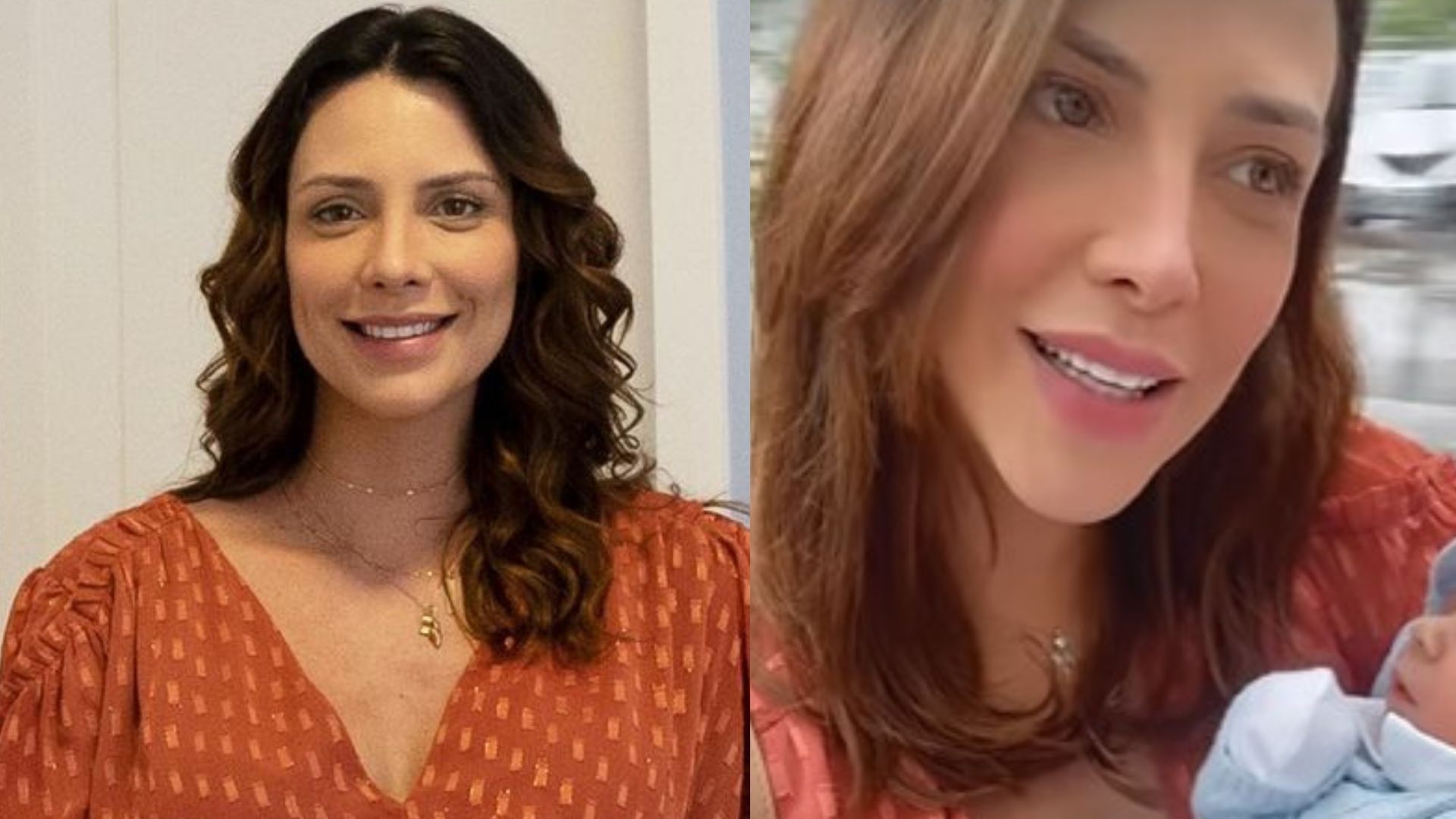 Camila Rodrigues deixa maternidade com recém-nascido no colo: “Amor”