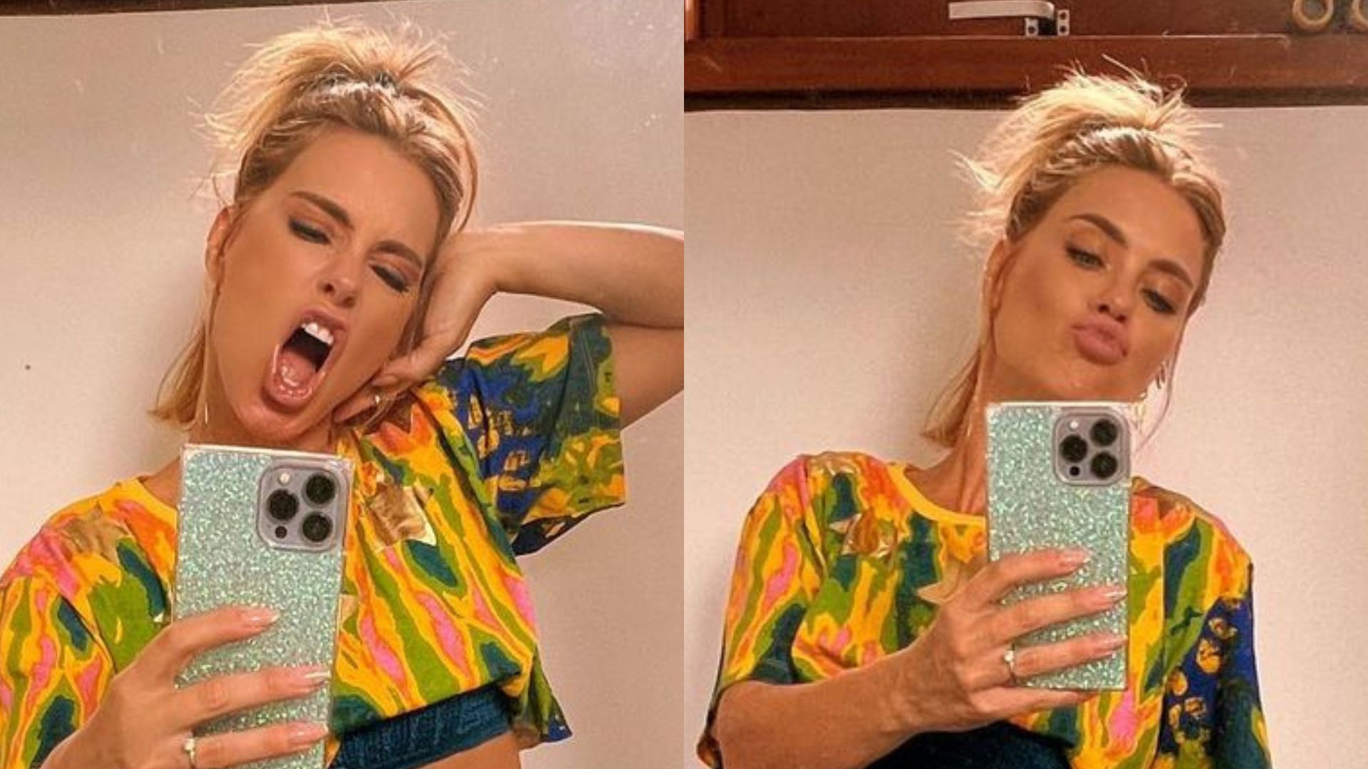 Carolina Dieckmann aposta em look despojado e ostenta barriga sarada: “Deusa”