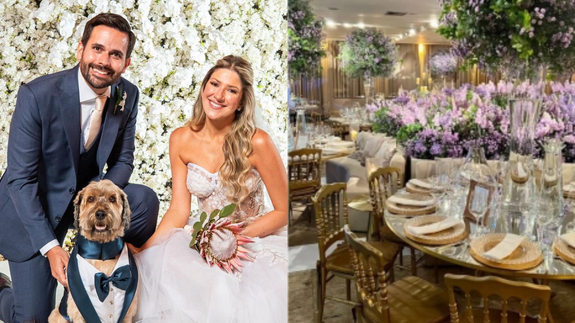 Casamento luxuoso de Dani Calabresa teve cachorro no altar e show de Luan Santana; veja os detalhes