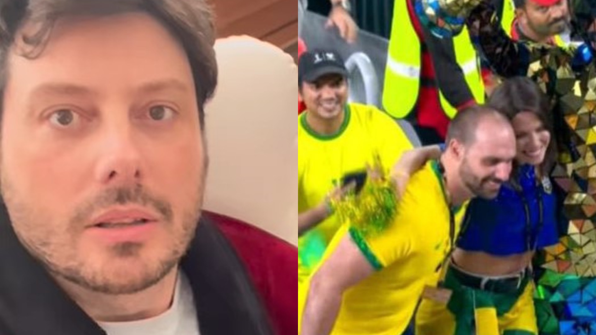 Danilo Gentili ataca Eduardo Bolsonaro após político ser flagrado na Copa: “Vagabundo”