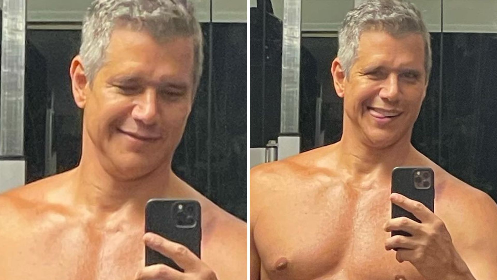 Que corpão! Descamisado, Marcio Garcia ostenta físico sarado aos 52 anos: “O coroa tá on”
