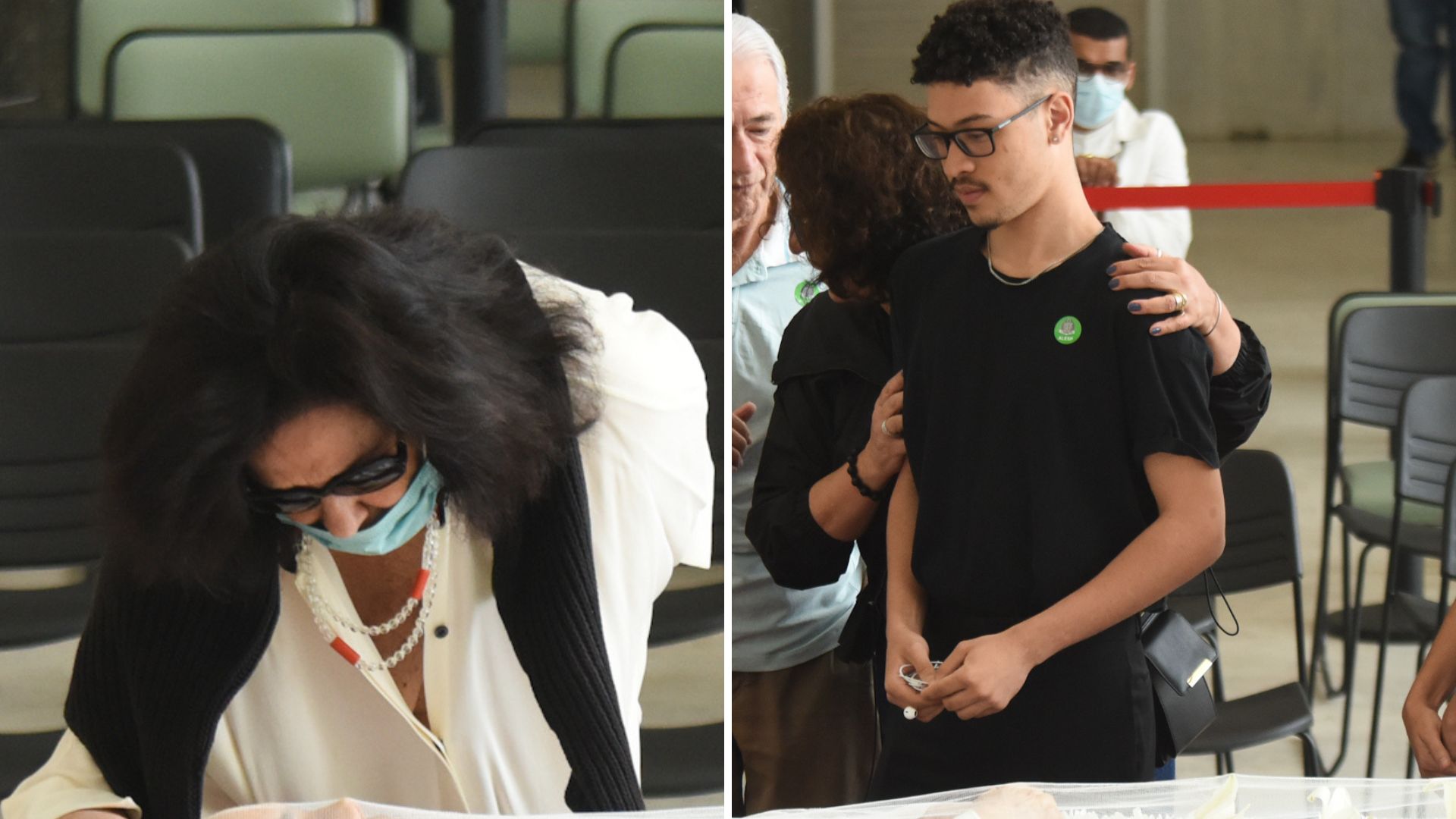 Emocionados, filho e viúva de Gal Costa comovem fãs com despedida em velório