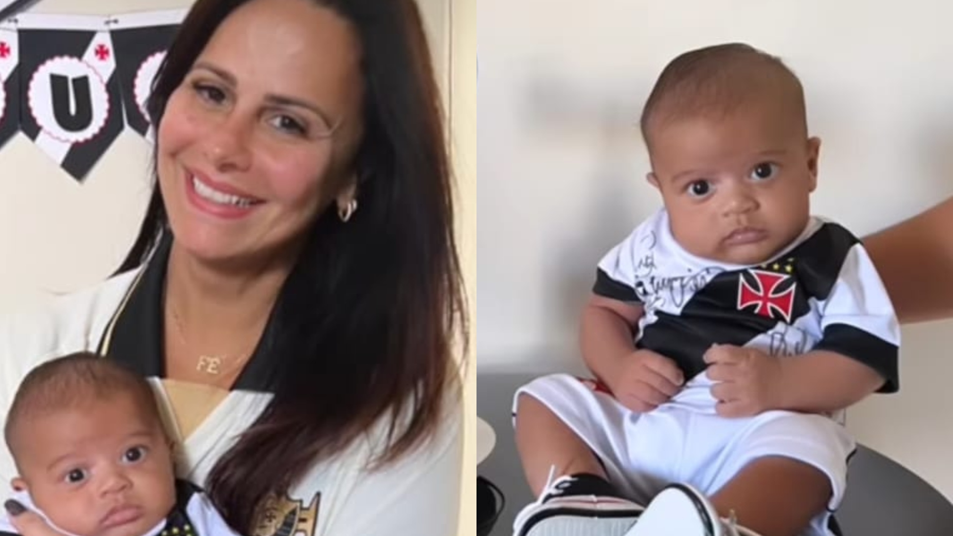 Com festa intimista, Viviane Araujo celebra dois meses do filho e Joaquim impressiona: “Cara do pai”