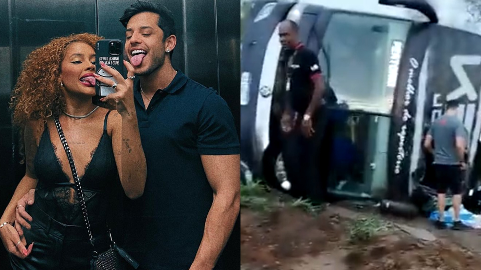 Ex-Fazenda Sthe Matos e namorado Kevi Jonny sofrem acidente de ônibus