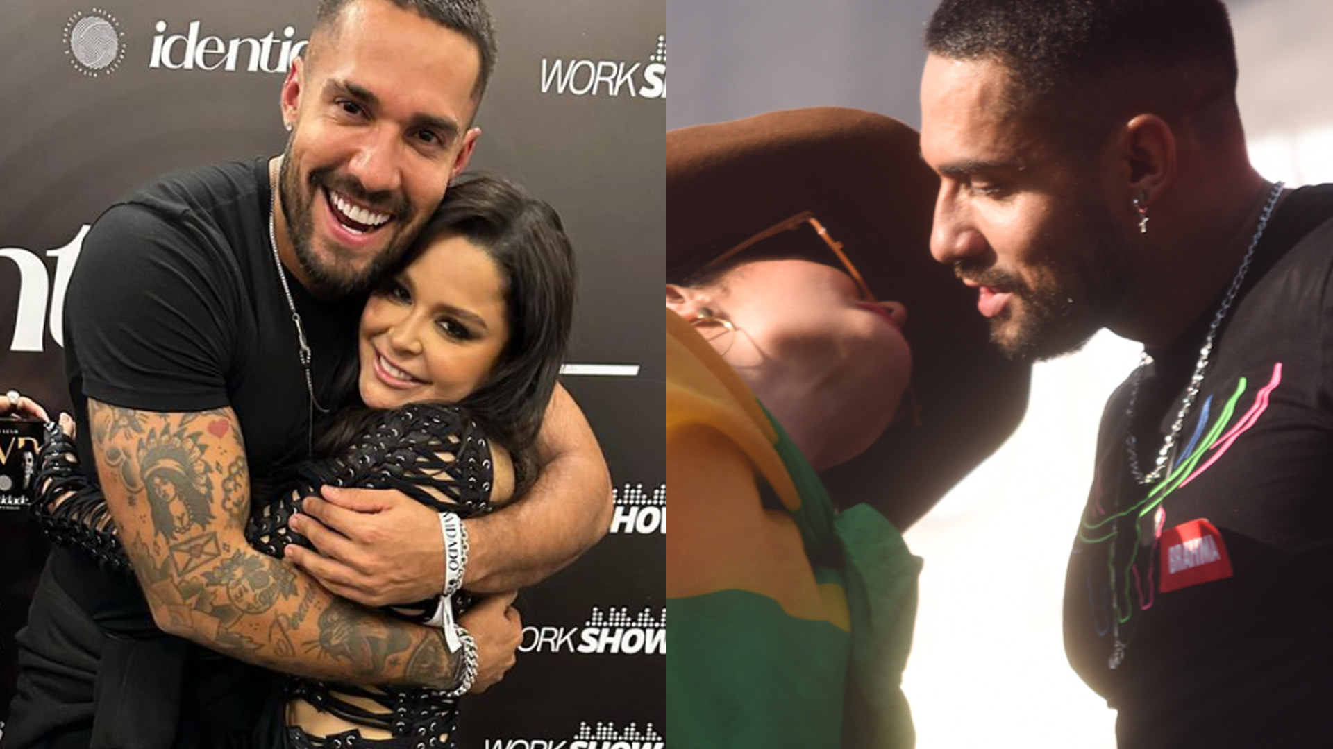 Ex-namorados, ex-BBB Bil Araújo e Maraisa se beijam em palco de show