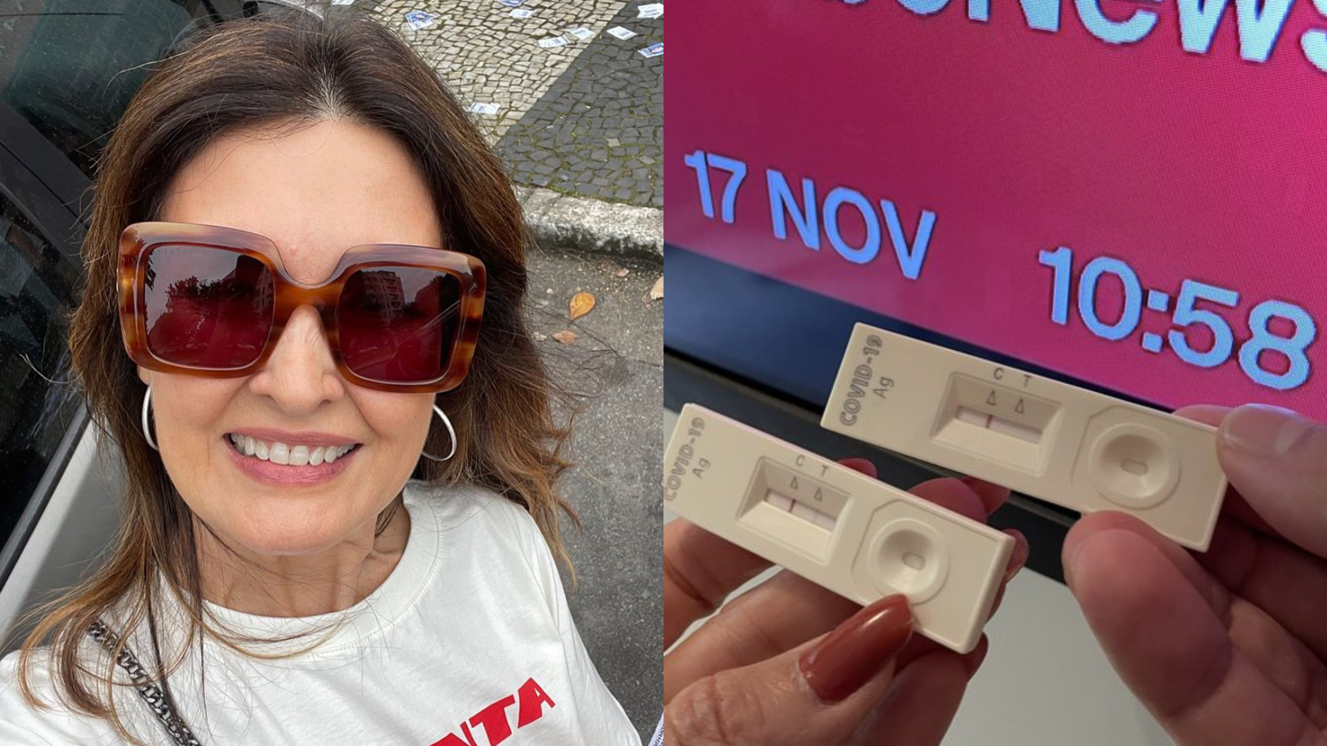 Fátima Bernardes diz que testou negativo para Covid-19 e fãs alertam: “Positivo”