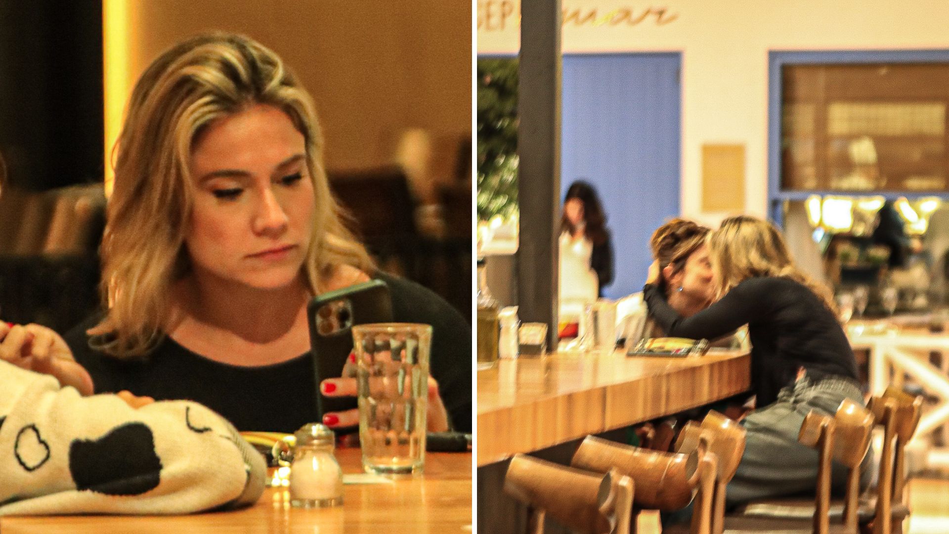 Só love! Fernanda Gentil surge com a cara fechada, mas se anima ao trocar beijos com a esposa