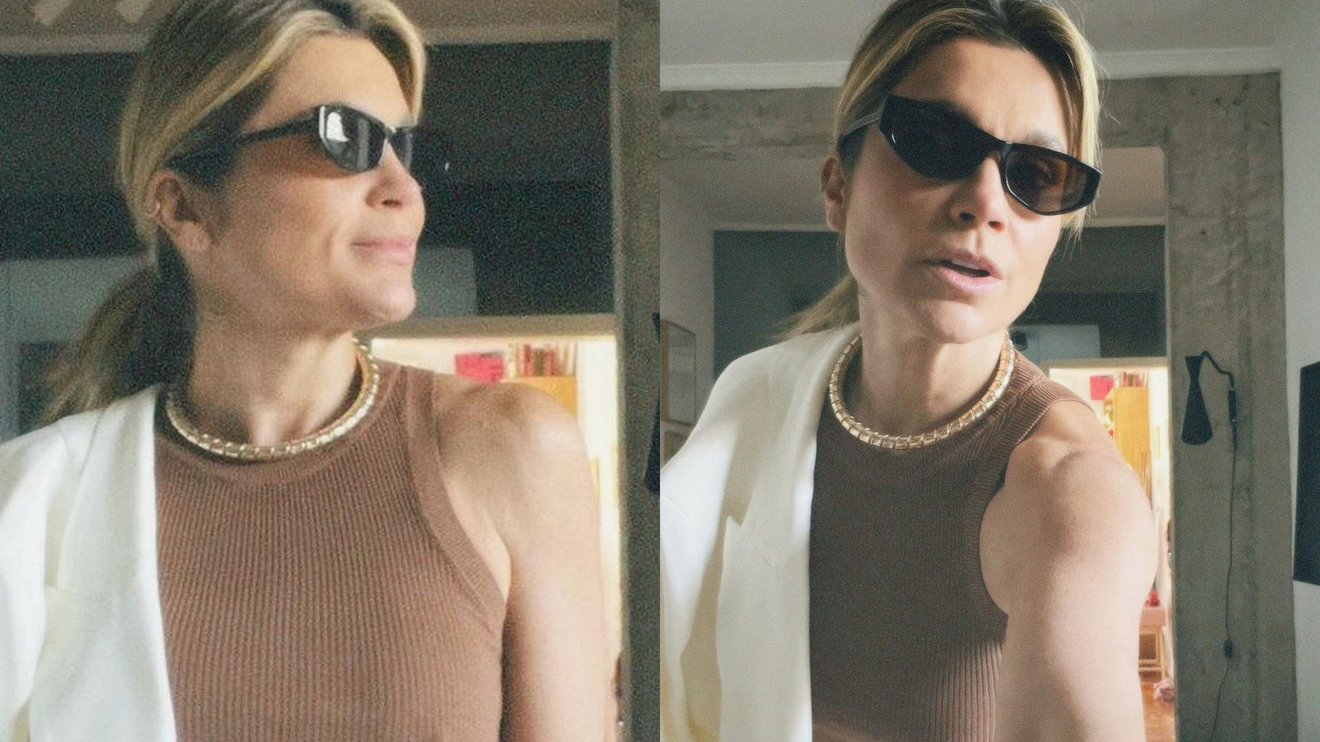 Flávia Alessandra dispensa sutiã de regata e mostra look de sexta: “Estilosa”
