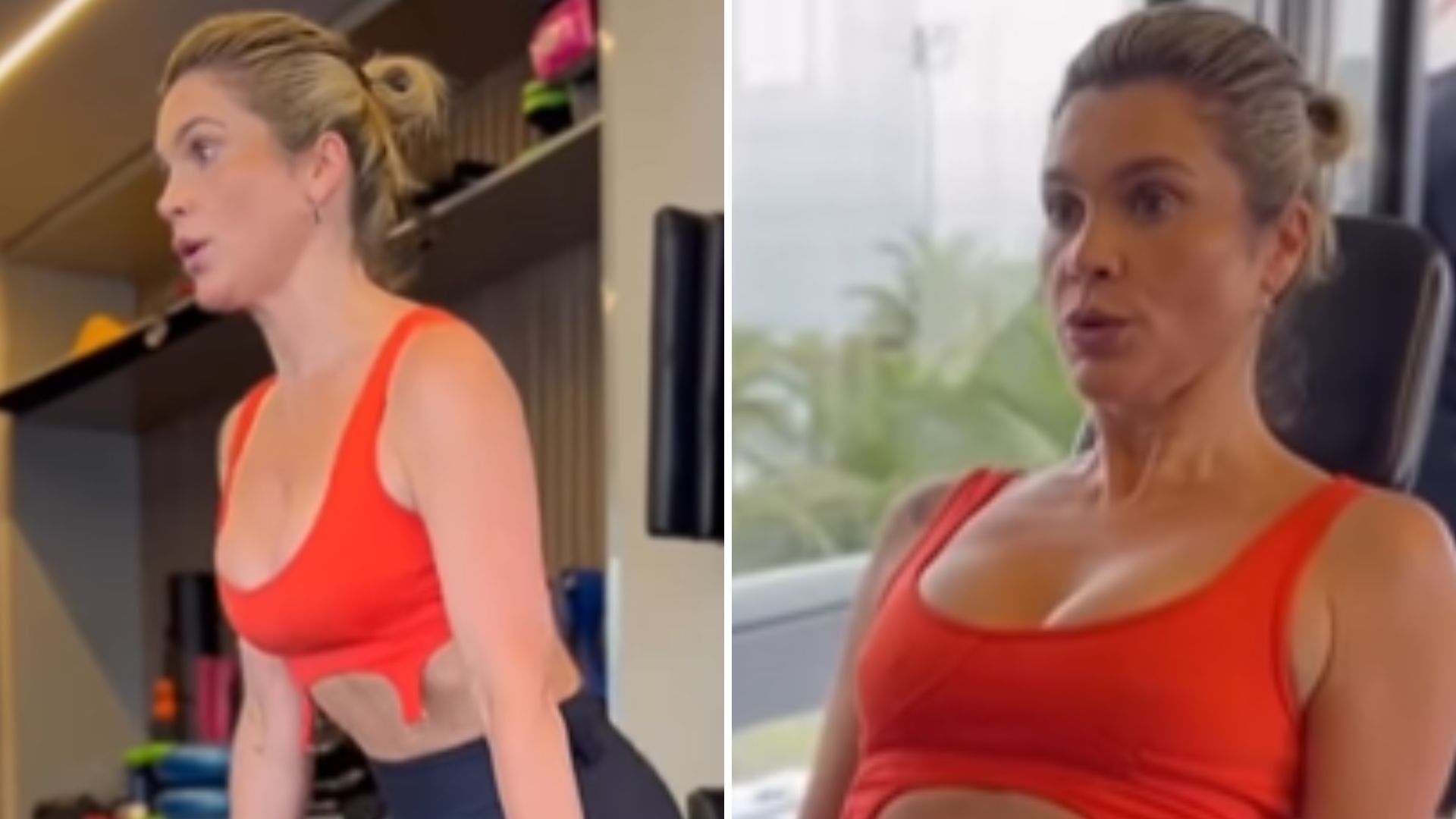 Flávia Alessandra exibe bumbum turbinado em dia de treino e barriga sarada choca: “Musa fitness”