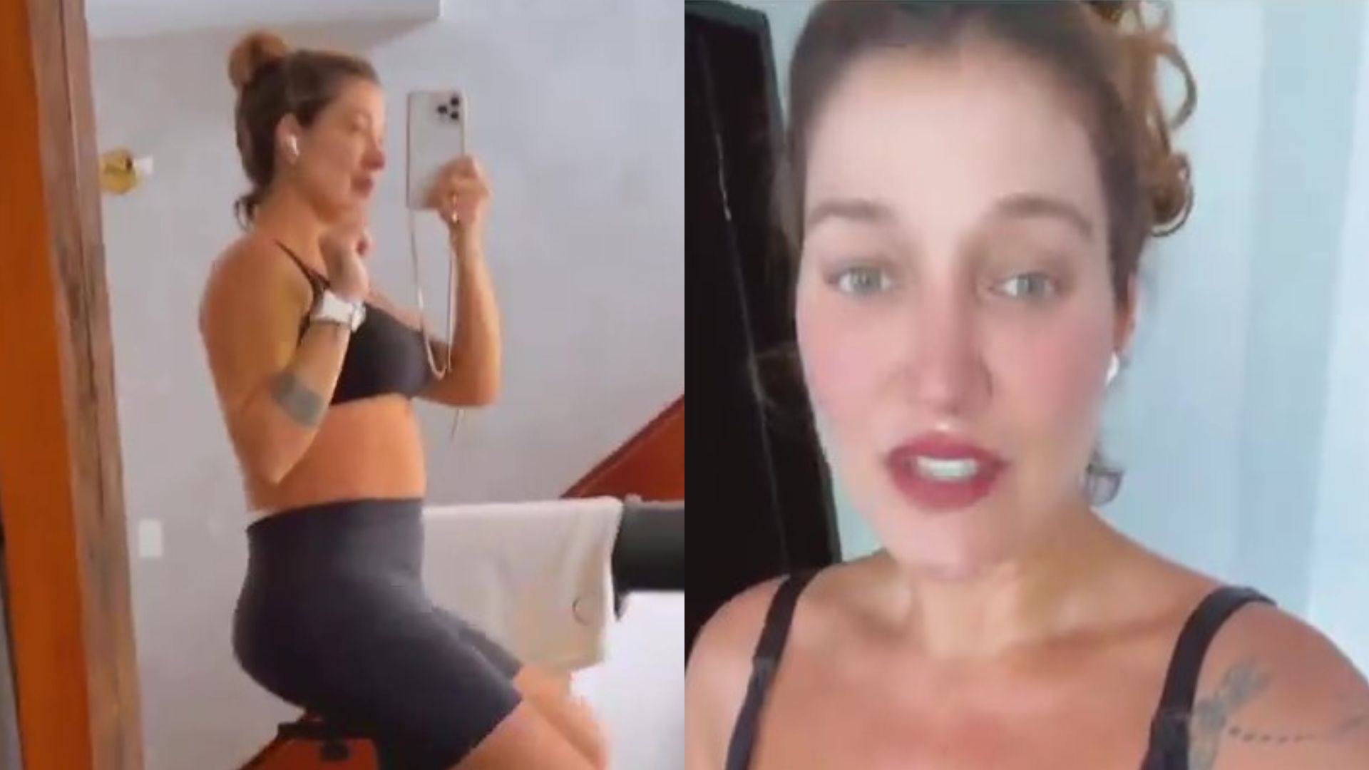 Um mês após o parto, Gabriela Pugliesi volta aos treinos usando fralda: “Plenitude”