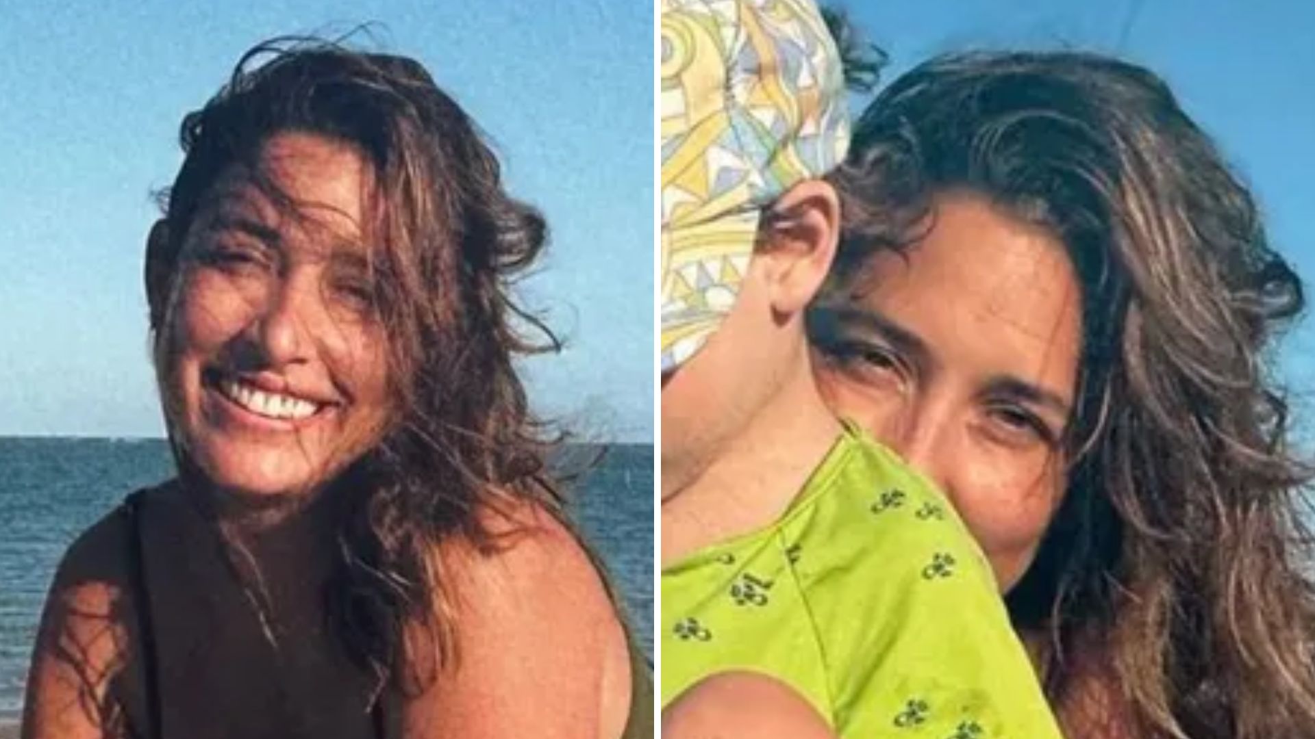 Giselle Itié se joga na areia da praia com filho e ostenta corpão: “Curtindo”