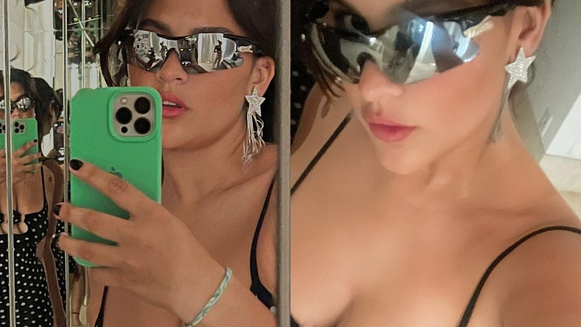 Filha de Flávia Alessandra, Giulia Costa arrasa com vestidinho e decote duplo: “Que é isso?”