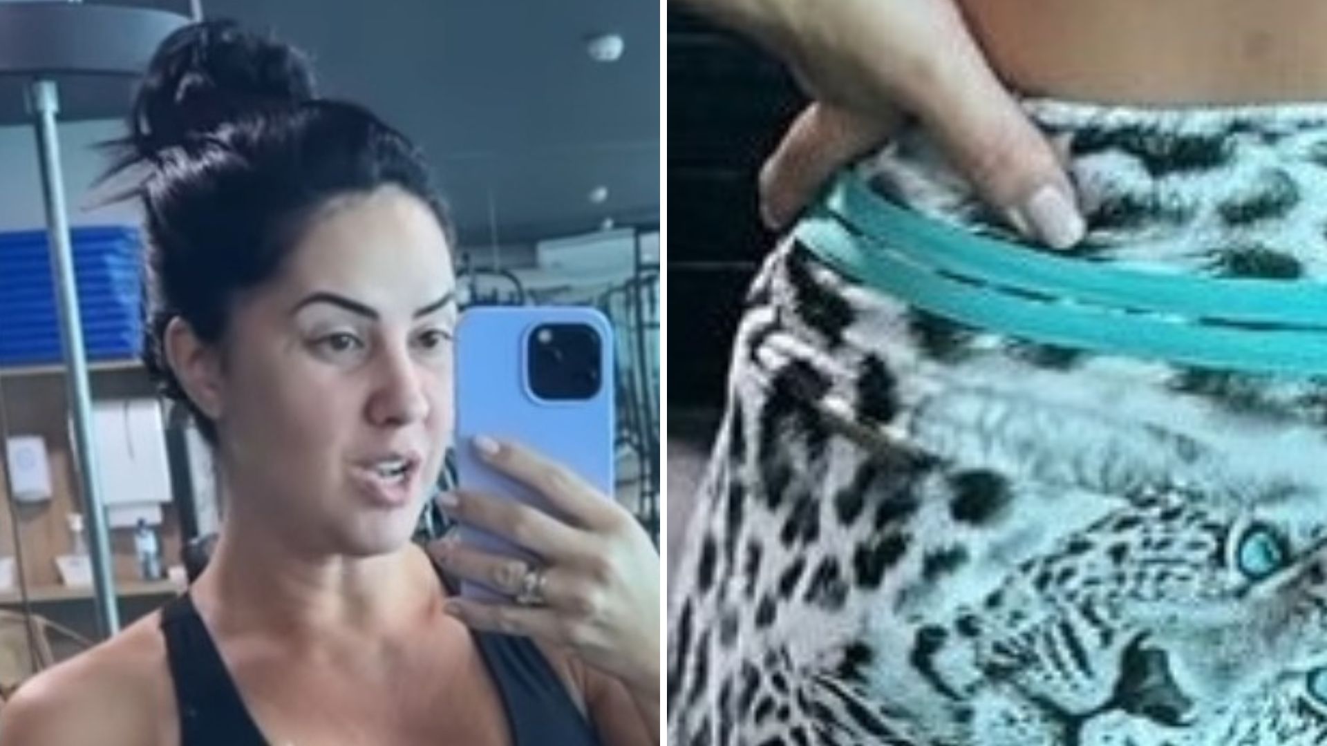 Graciele Lacerda escolhe look estampado coladinho para se exercitar em Recife