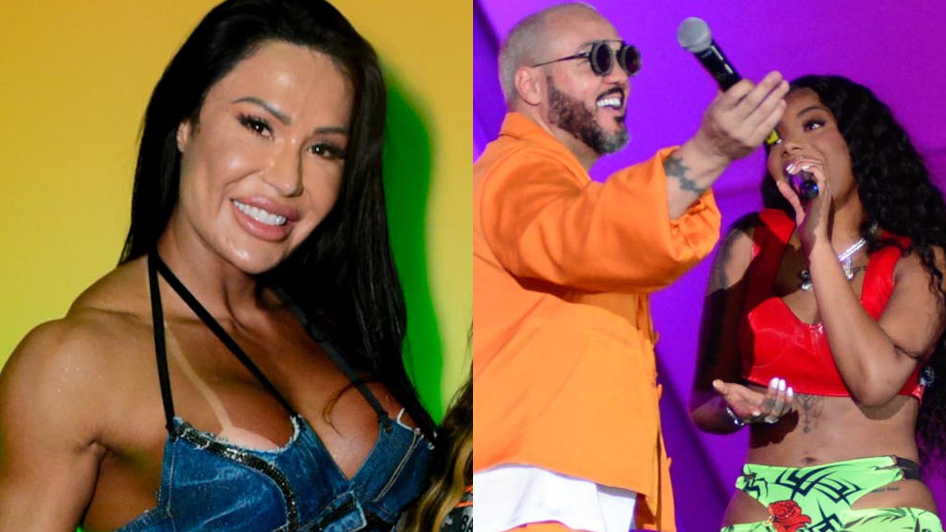Gracyanne Barbosa acompanha Belo em show de Ludmilla com top e shortinho: “A melhor”