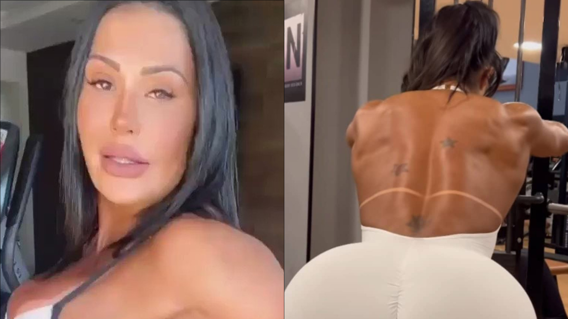 Pegando pesado, Gracyanne Barbosa treina com macacão coladíssimo e exibe corpo explodindo