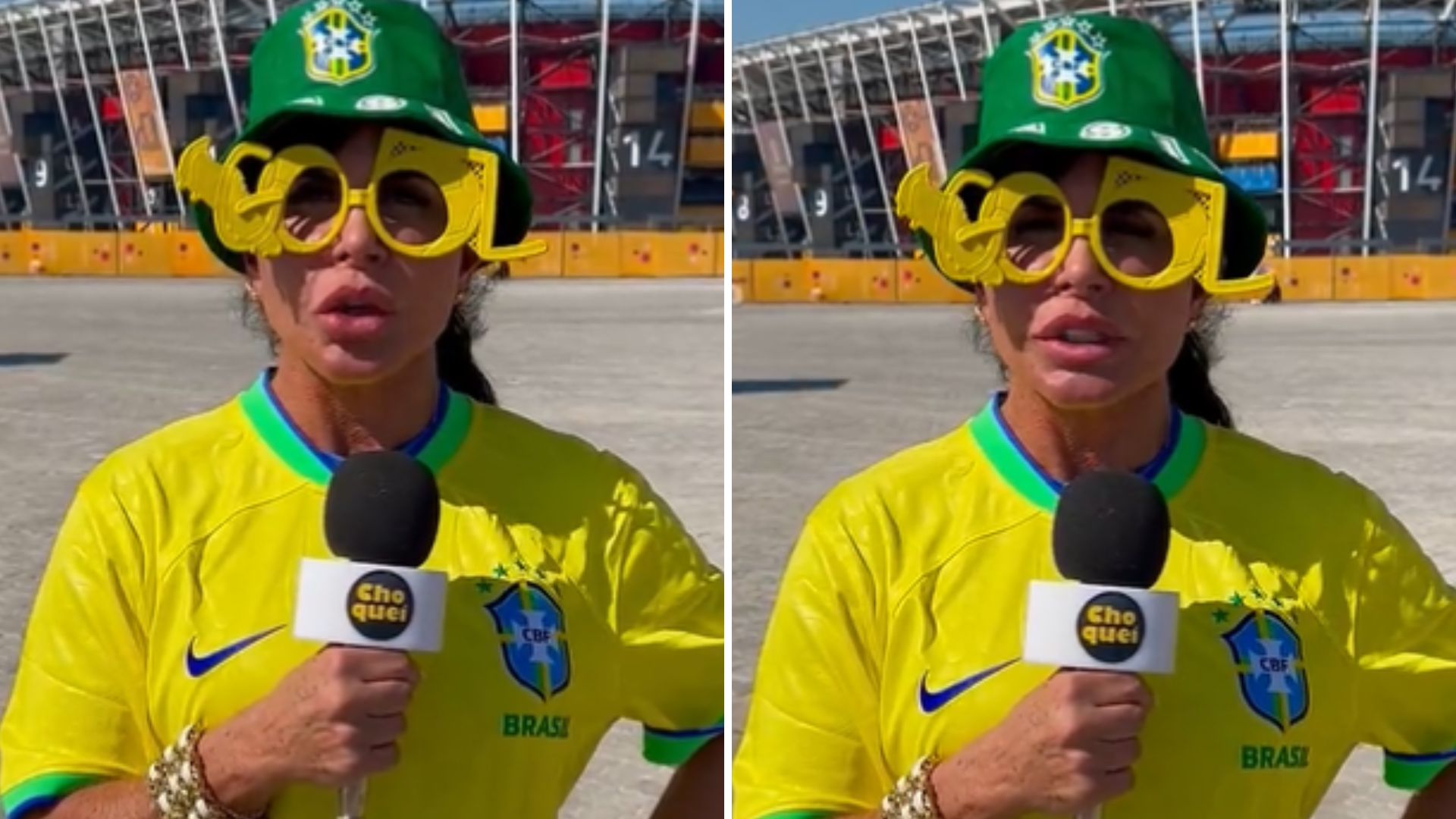 Gretchen vira repórter na Copa do Mundo e gera risadas na web: “Em tempo real”