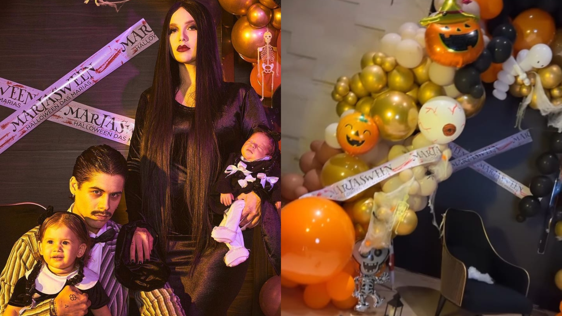 Decoração luxuosa e fantasias caríssimas: o festão de Halloween de Virginia e Zé Felipe