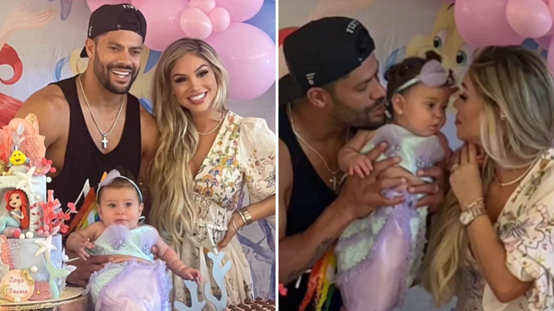 Hulk Paraíba e esposa fazem festão de 7 meses para a filha: “Cada dia mais linda”