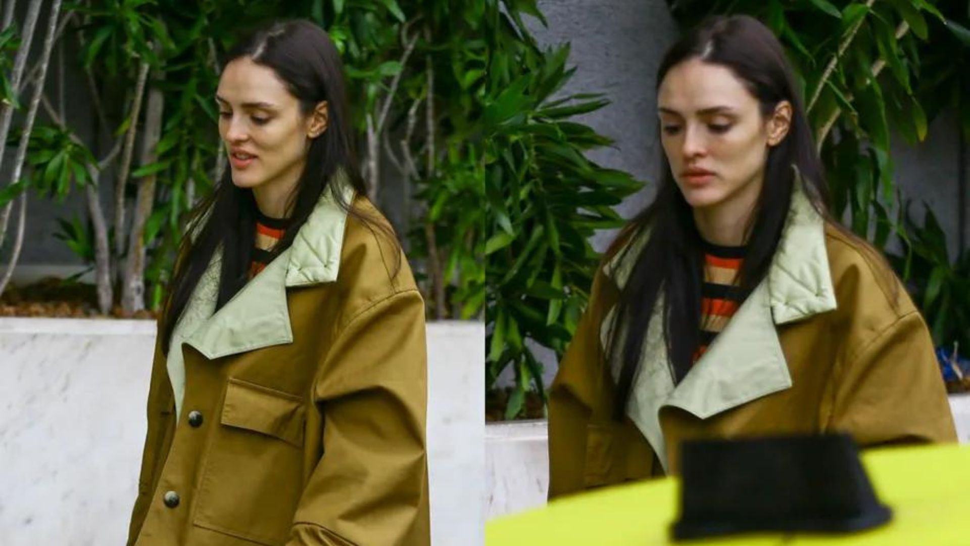 Com cara de poucos amigos, Isabelle Drummond surge abatida após sufoco em aeroporto