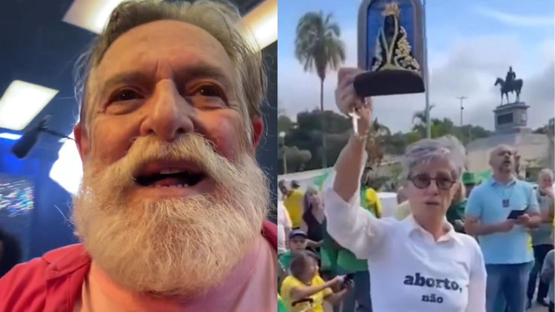 José de Abreu debocha da presença de Cássia Kis em protesto: “Virou monarquista?”