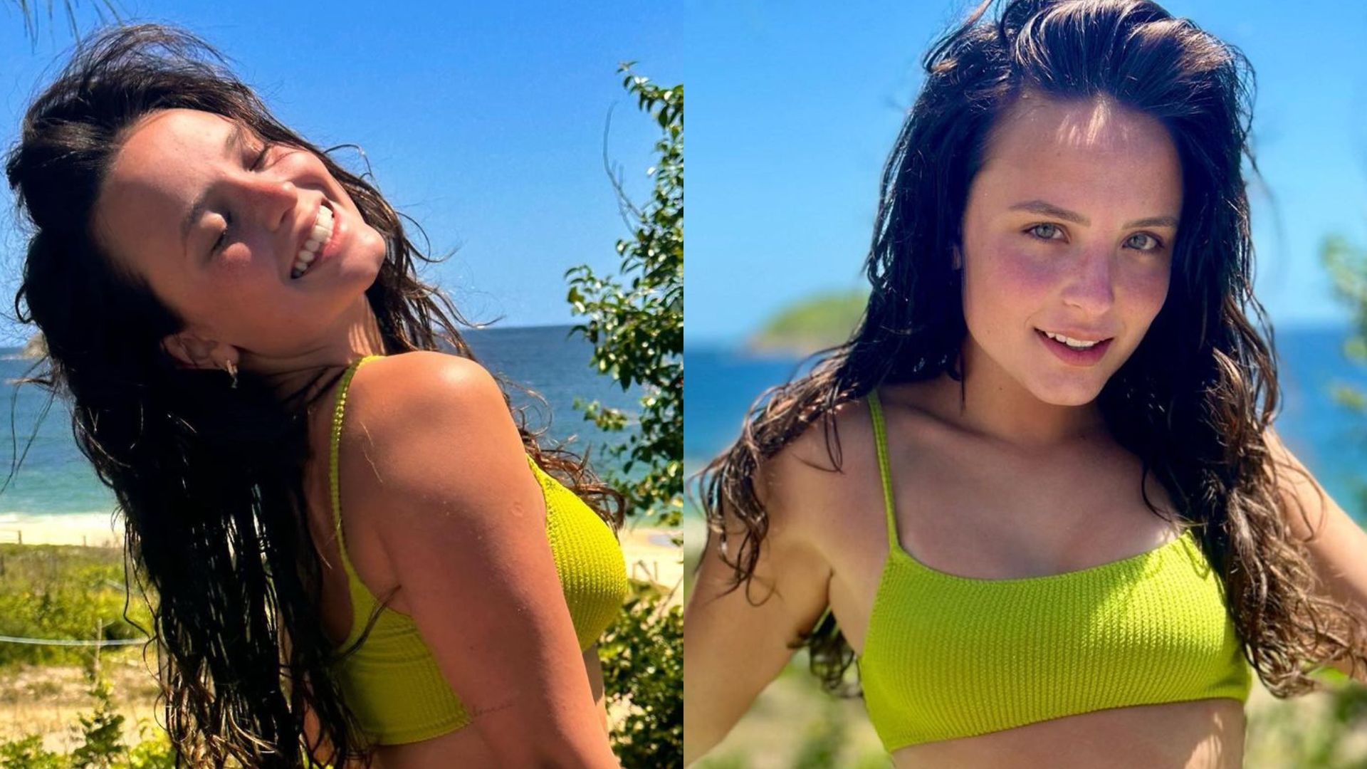 Larissa Manoela encanta fãs ao posar de ladinho com biquíni: “Deusa bronzeada”