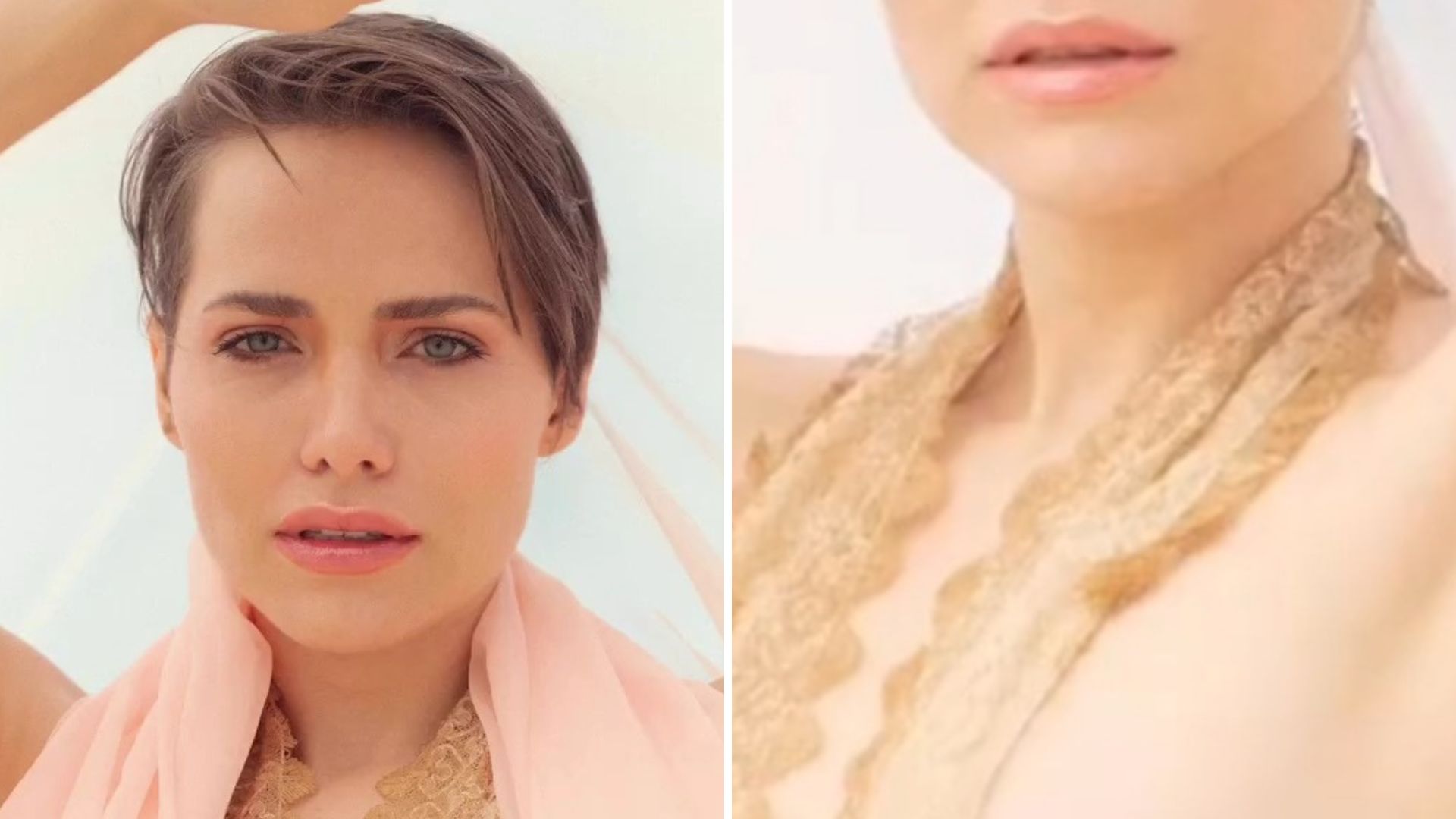 Letícia Colin sensualiza na praia e cobre só o essencial com renda: “Um luxo”