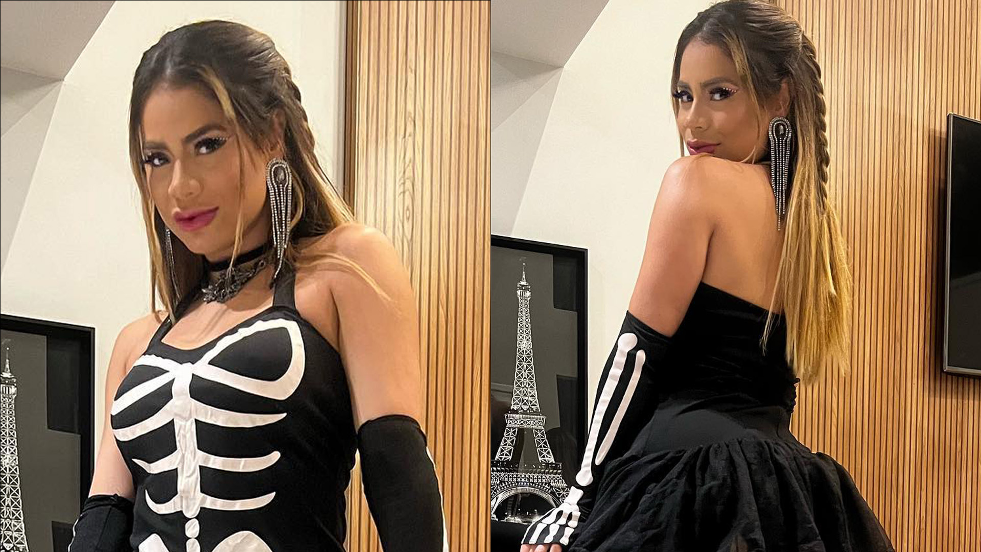 De vestido curtinho, Lexa vira de costas e deixa polpa do bumbum escapar: “Fartura”