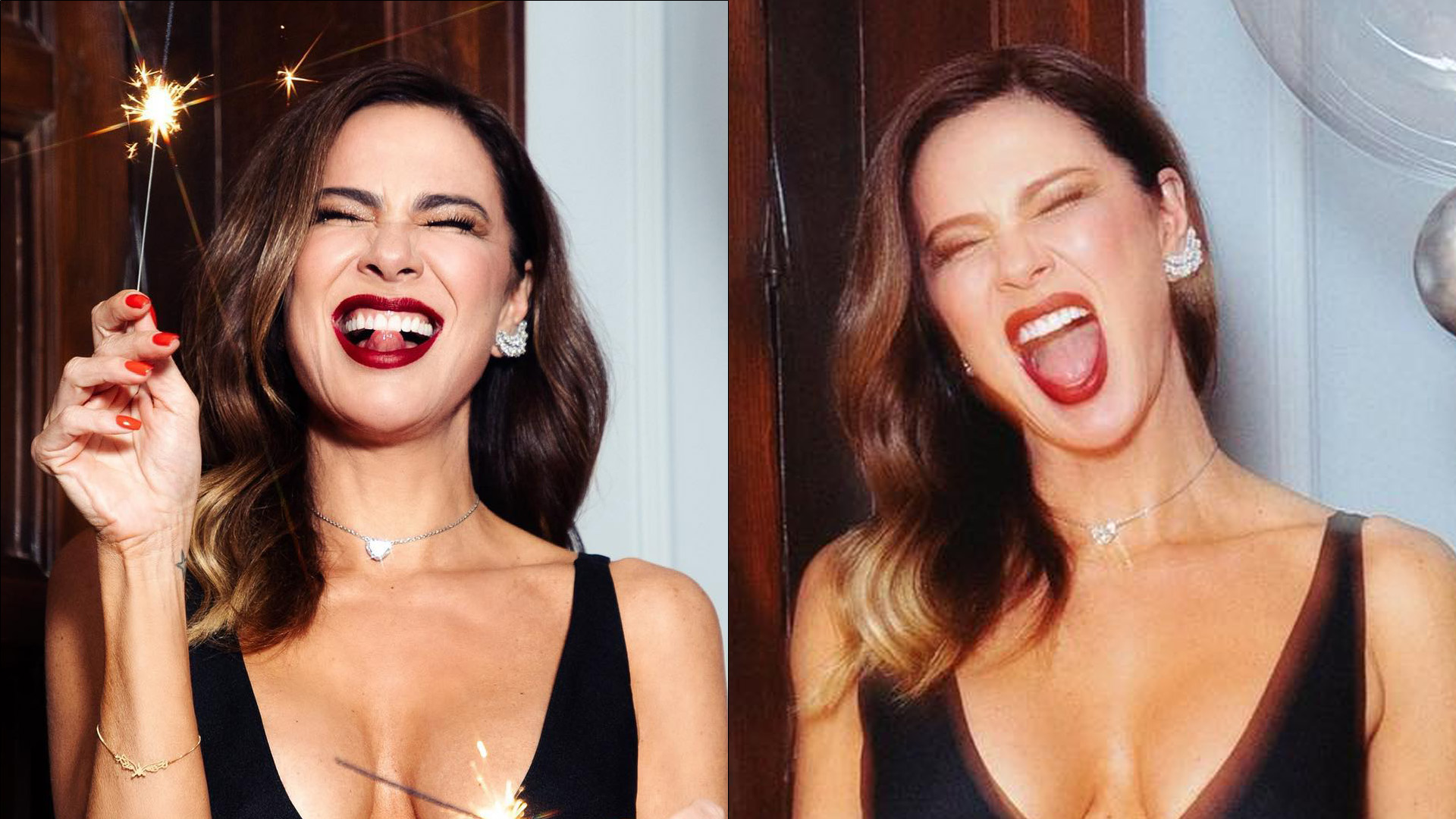 Só de top, Luciana Gimenez deixa seios saltarem em decotão profundo: “Mulherão”