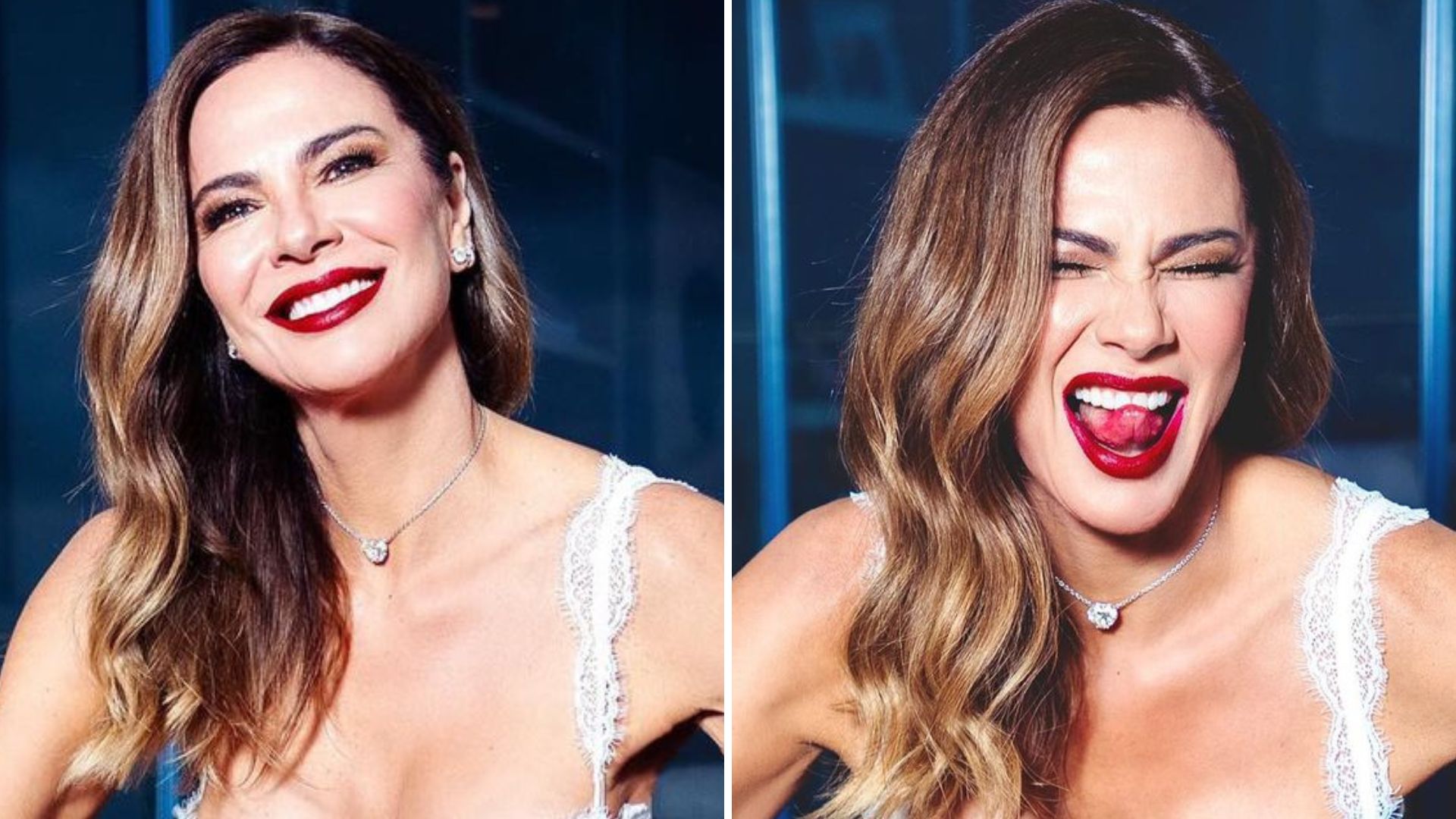 Comemorando 53 anos, Luciana Gimenez se inclina de sutiã e seios quase transbordam: “Diva”