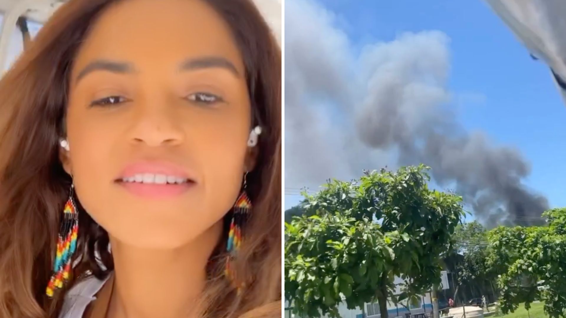 Lucy Alves deixa Estúdios Globo às pressas após incêndio: “Todo mundo evacuando”