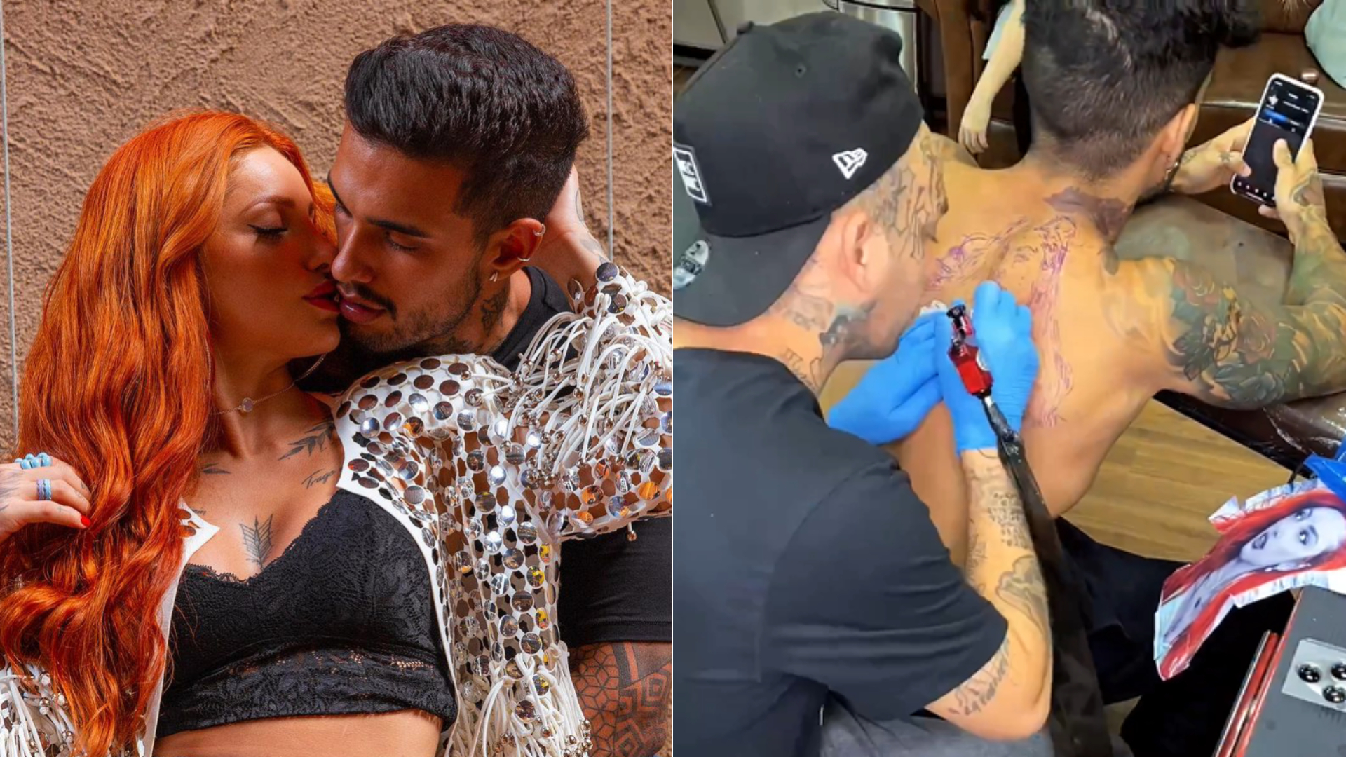 Oi? Separado de Brenda Paixão, Matheus Sampaio tatua rosto da ex-noiva: “Doido”