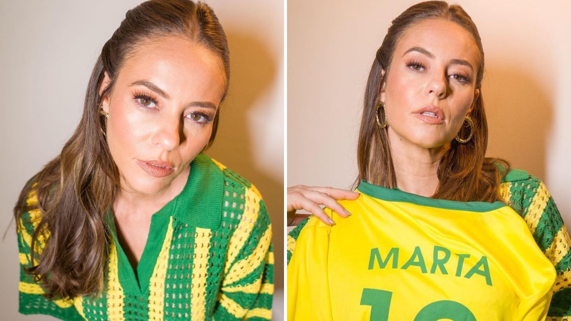 Escândalo! Paolla Oliveira aposta em conjuntinho furado para celebrar a Copa: “Vamos juntos’