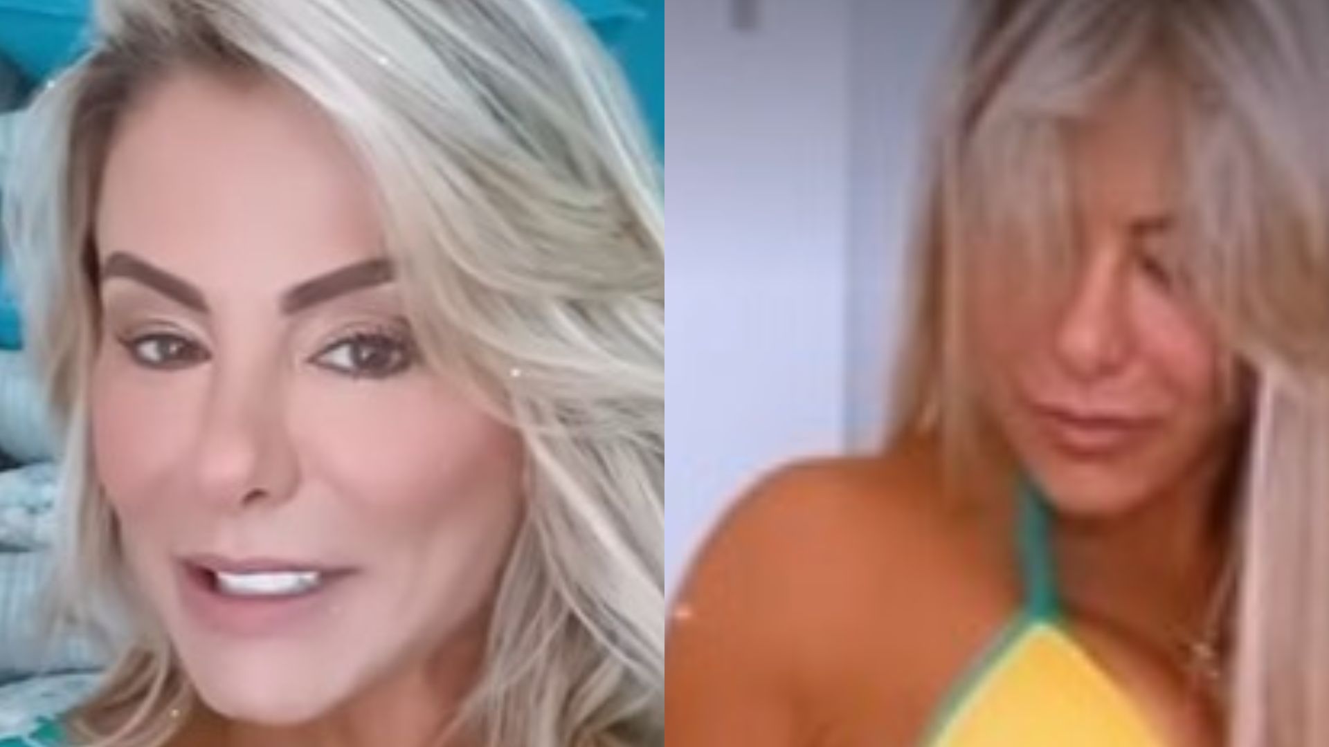Esposa de Leonardo, Poliana Rocha exibe marquinha em biquíni verde e amarelo