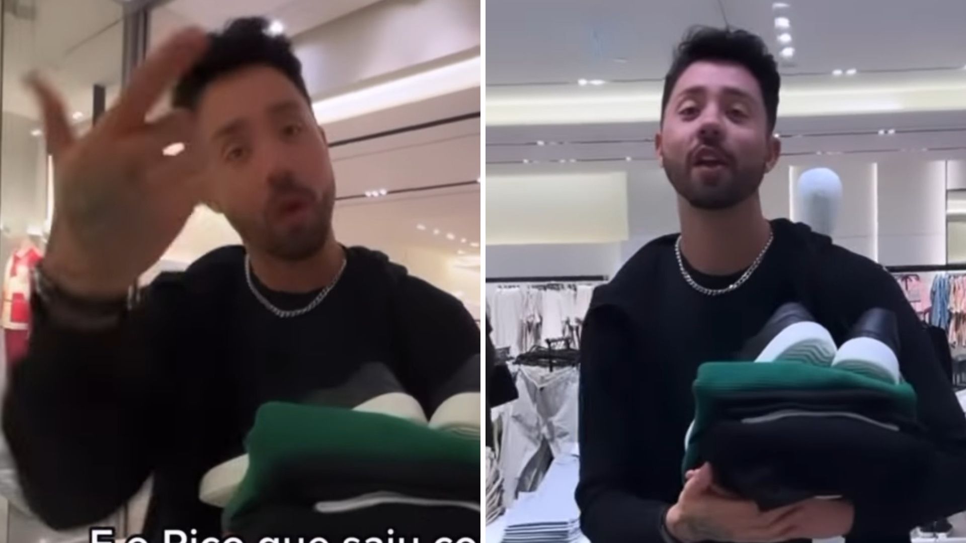 Rico Melquiades se recusa a pagar sacolas e sai de loja com roupas na mão: “Não pago”