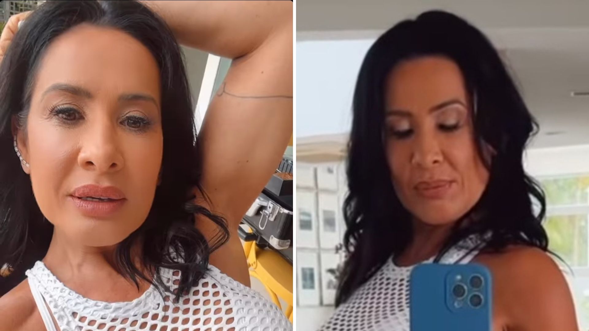 Ousada, Scheila Carvalho surge provocante de legging e top transparente aos 49 anos