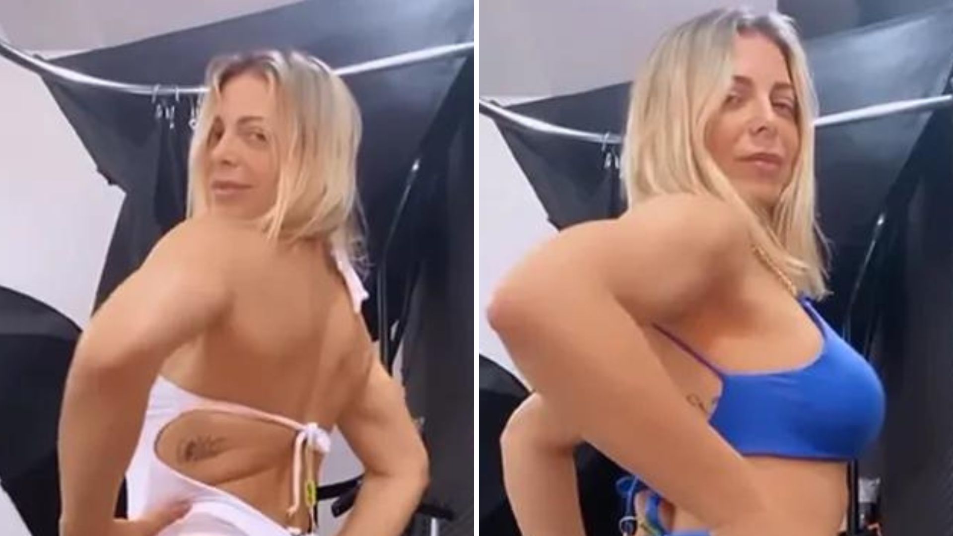 Agora solteira, Sheila Mello escandaliza ao dar empinadinha usando biquíni fio-dental