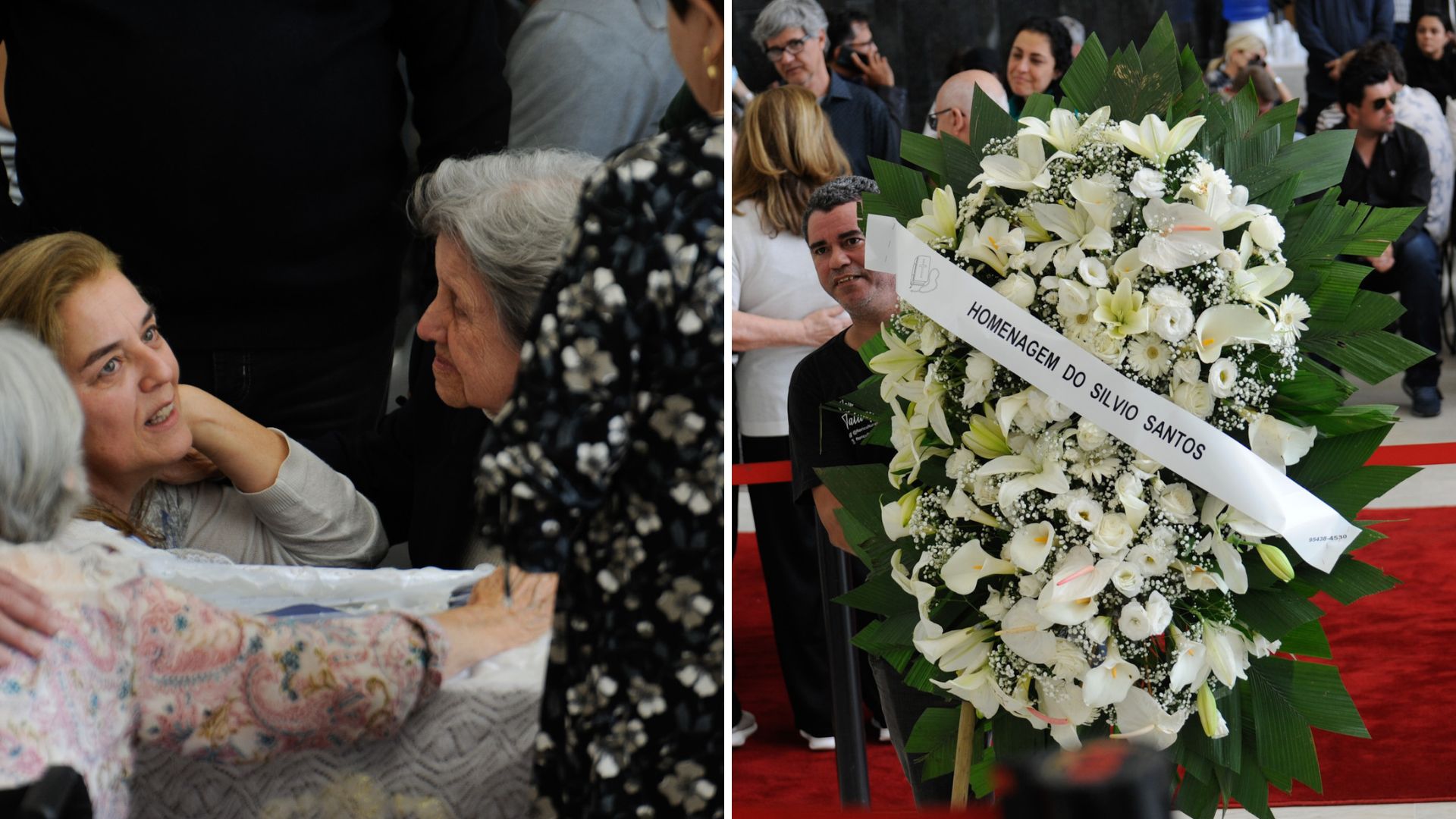 Silvio Santos envia coroa de flores e emociona família de Rolando Boldrin em velório