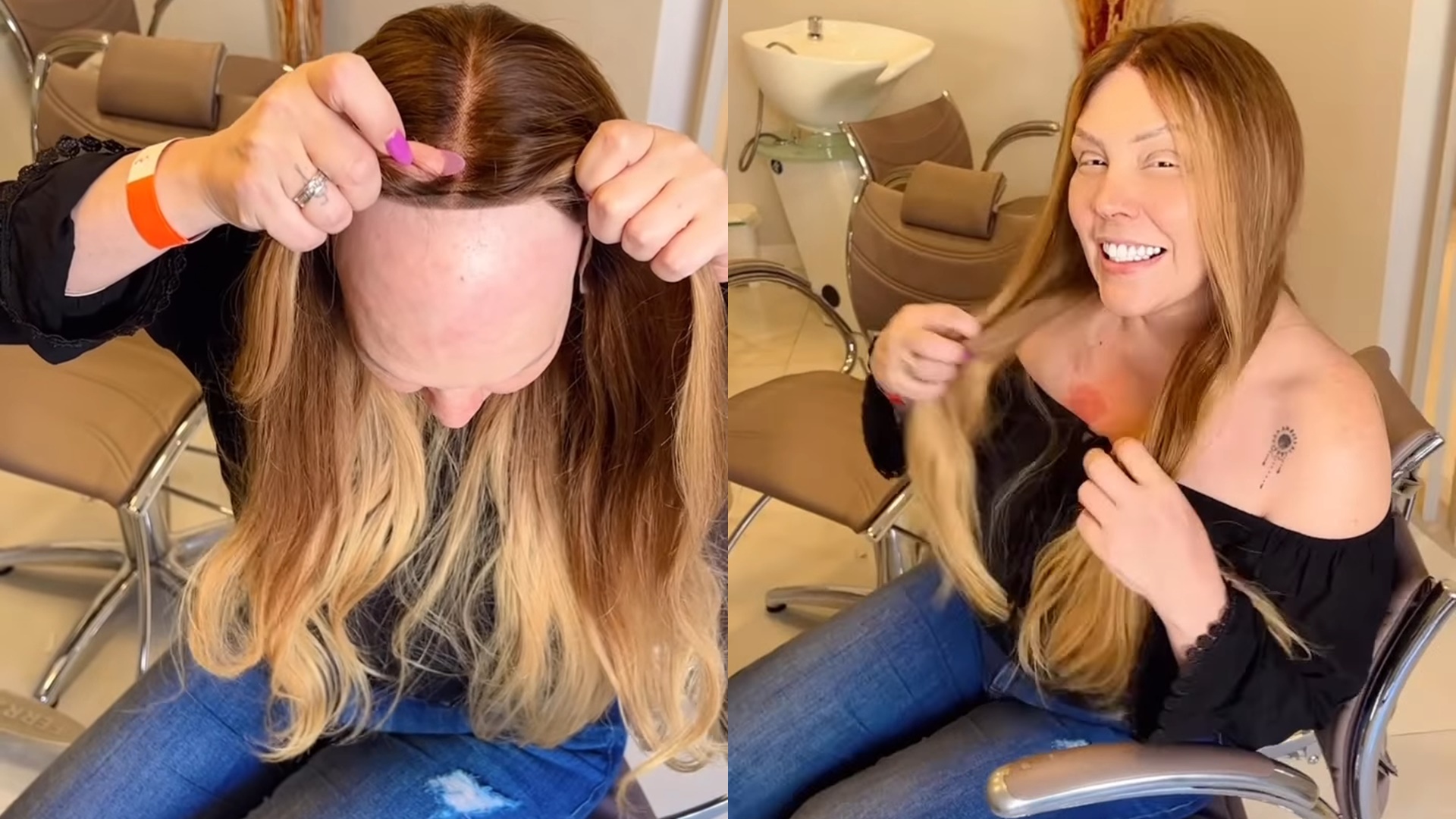 Tratando câncer, Simony exibe careca pela primeira vez e comemora nova peruca: “Rapunzel”