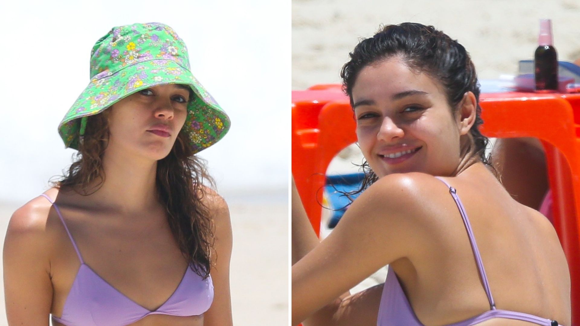 Beleza real! Sophie Charlotte é flagrada na praia e exibe corpão em flagras de biquíni