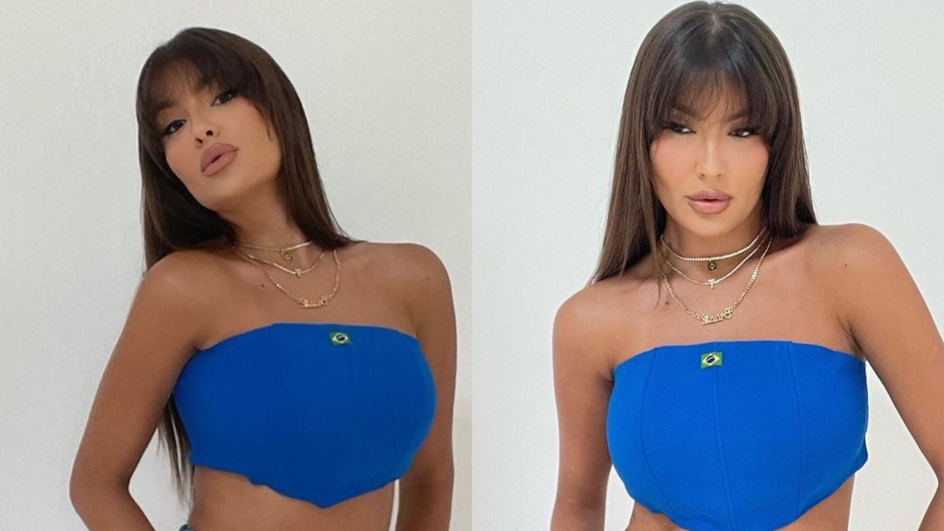 Ex-BBB Thaís Braz deixa barriguinha sarada exposta em look pra copa: “Que mulher”