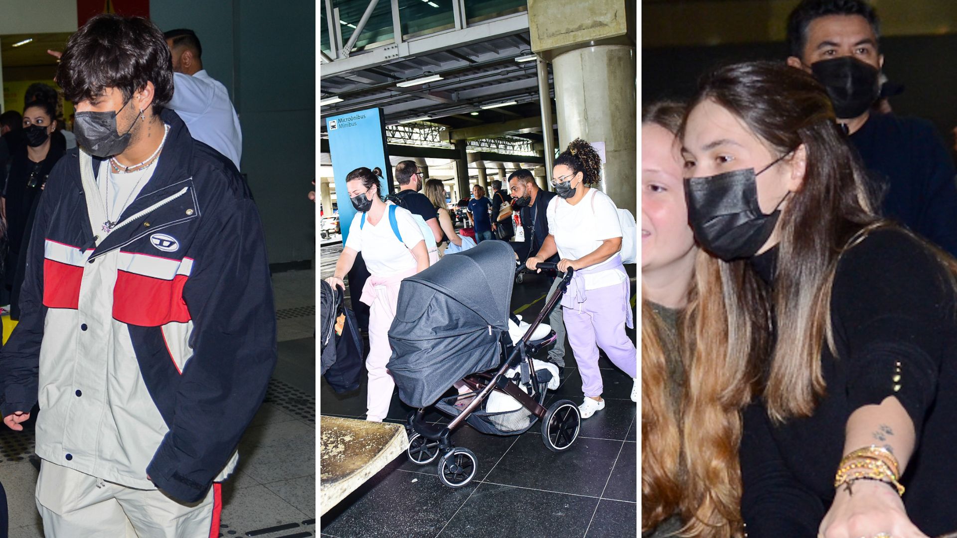 Com as babás e os filhos, Virgínia e Zé Felipe voltam ao Brasil e geram comoção em aeroporto