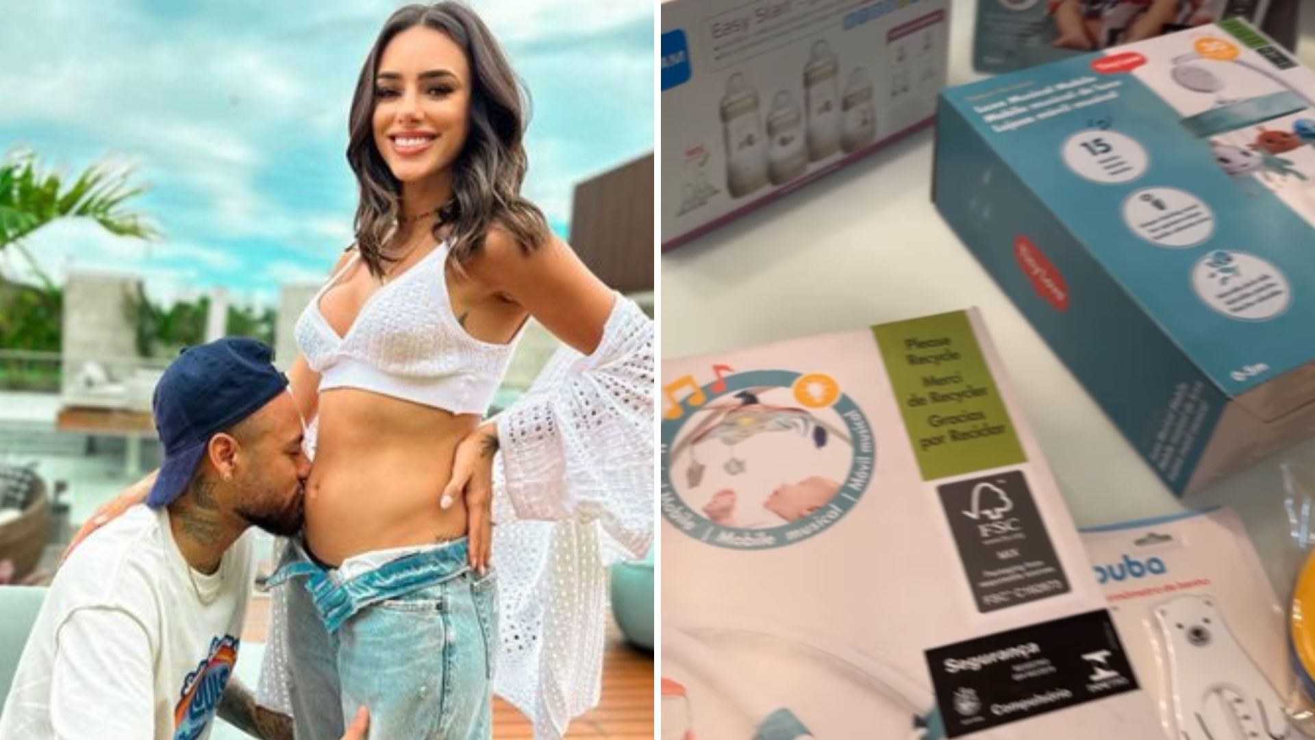 Grávida de Neymar, Bruna Biancardi se emociona com presentes ao filho: “Tá ganhando”