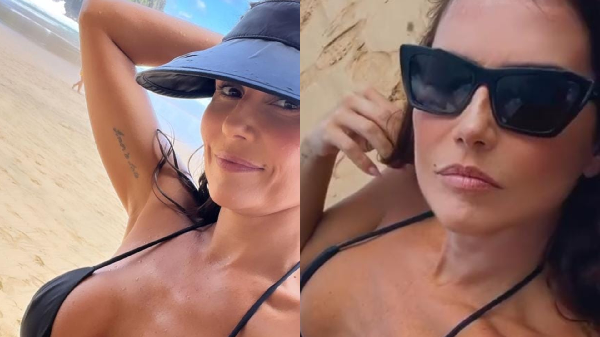 Deborah Secco exibe seios em biquíni micro e cintura fininha choca: “Paraíso”
