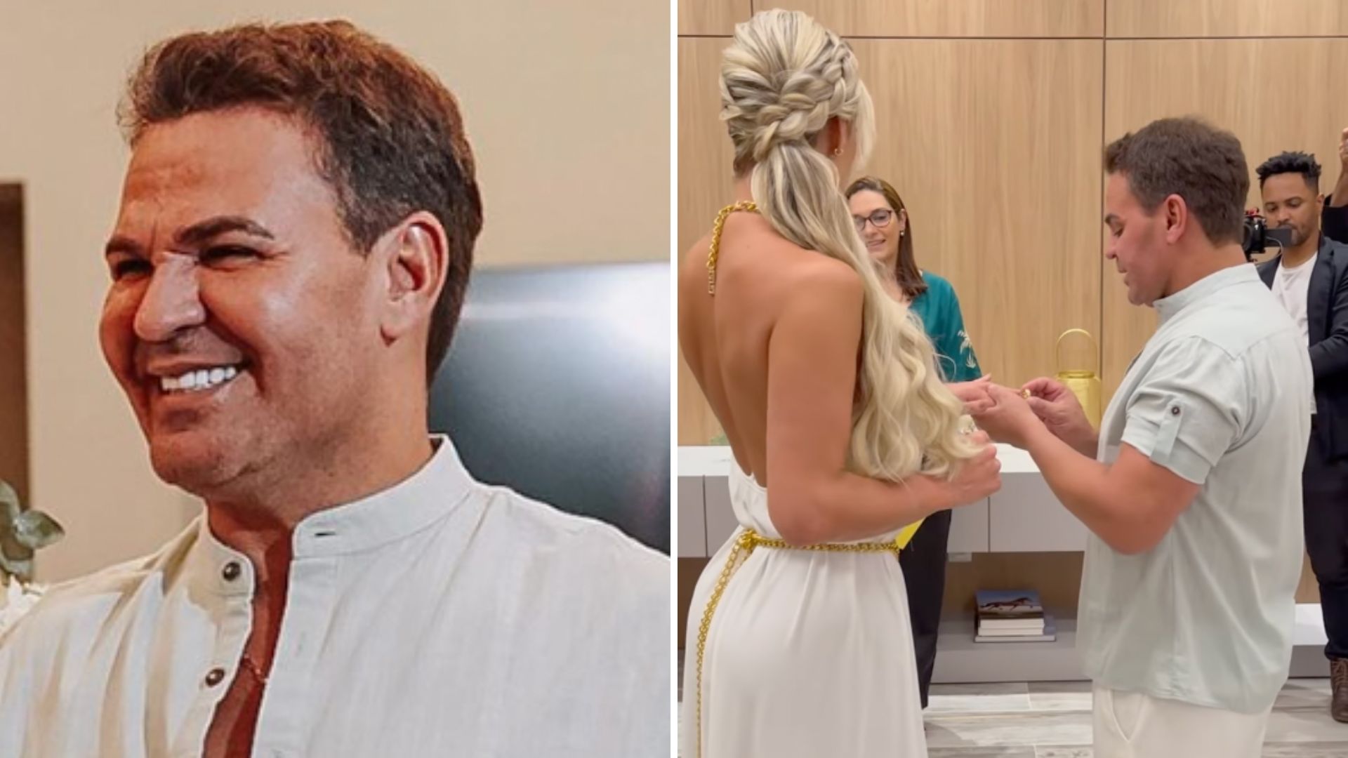 Feliz da vida, Eduardo Costa surpreende fãs e oficializa união em casamento civil