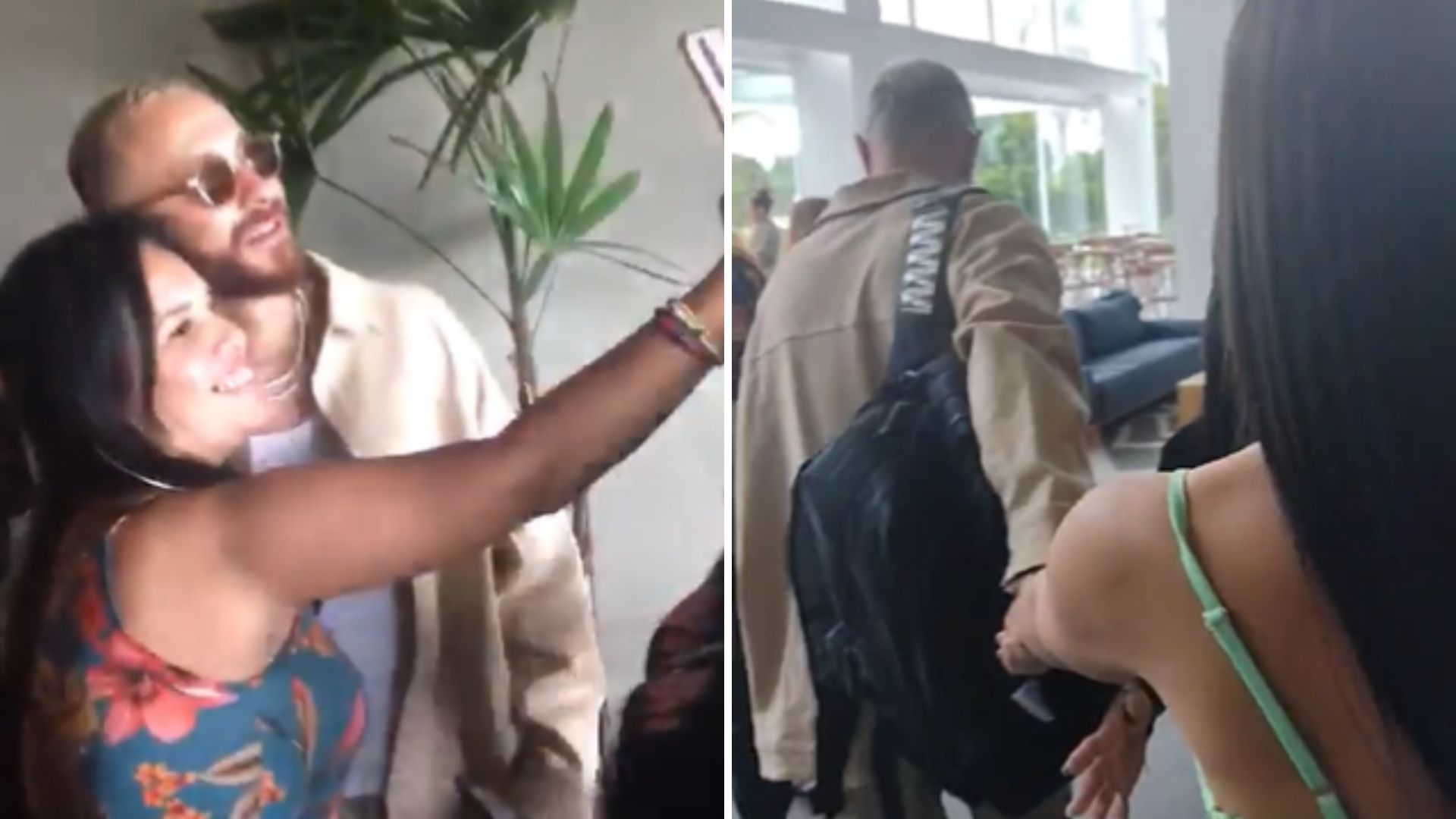 Ex-BBB Fred puxa Larissa pelo braço ao serem encurralados por fãs: “Que tenso”